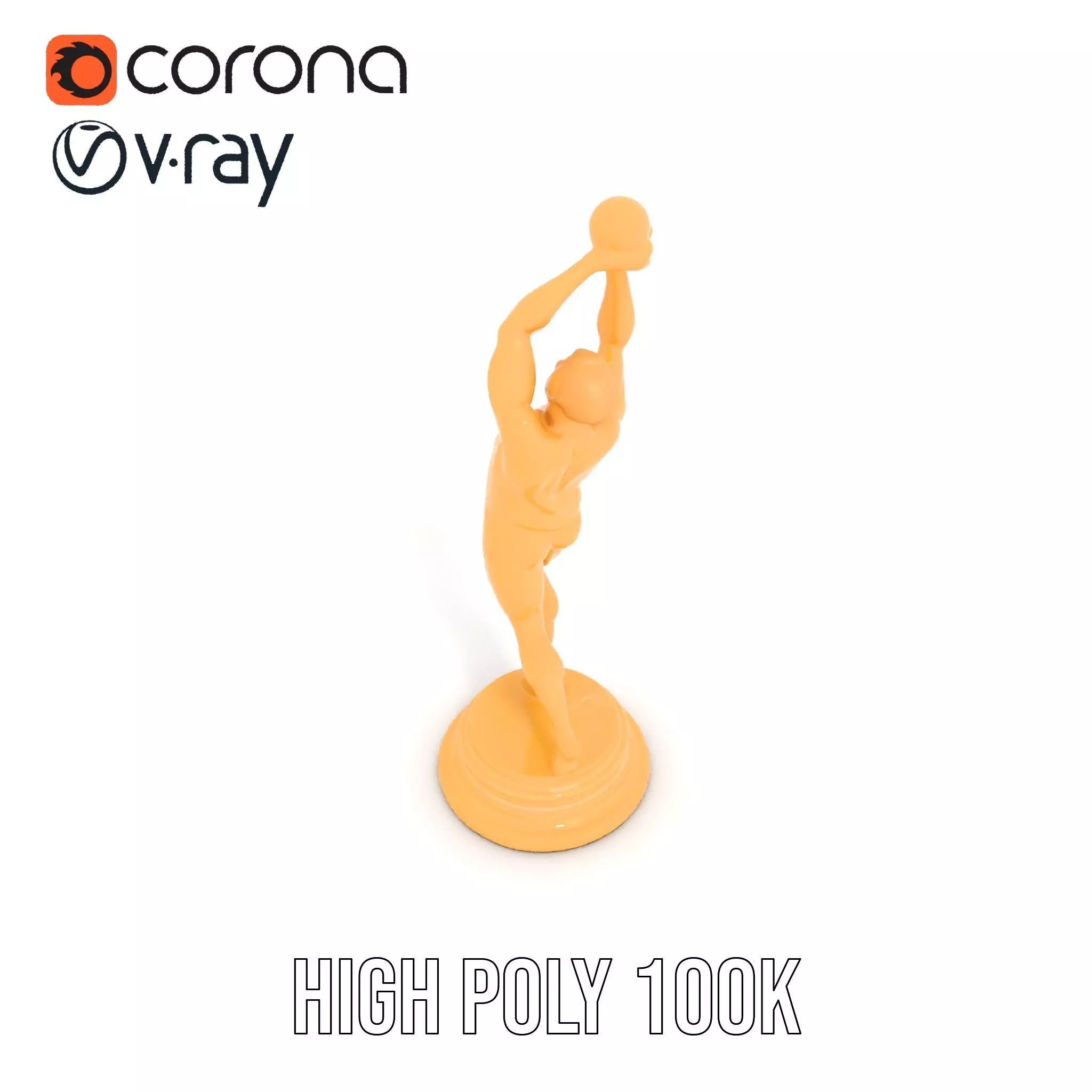 Basketball Player Trophy Model Pack Low-poly 3D model_16