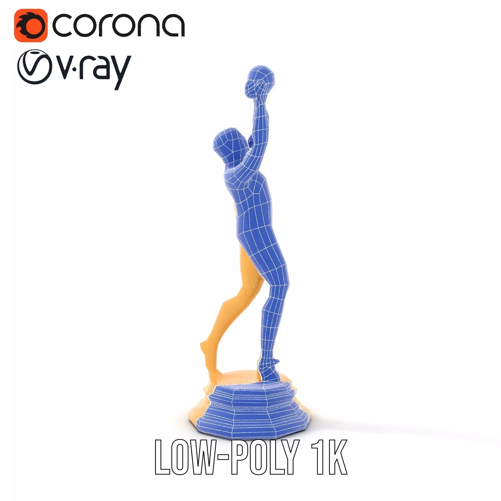 Basketball Player Trophy Model Pack Low-poly 3D model_15