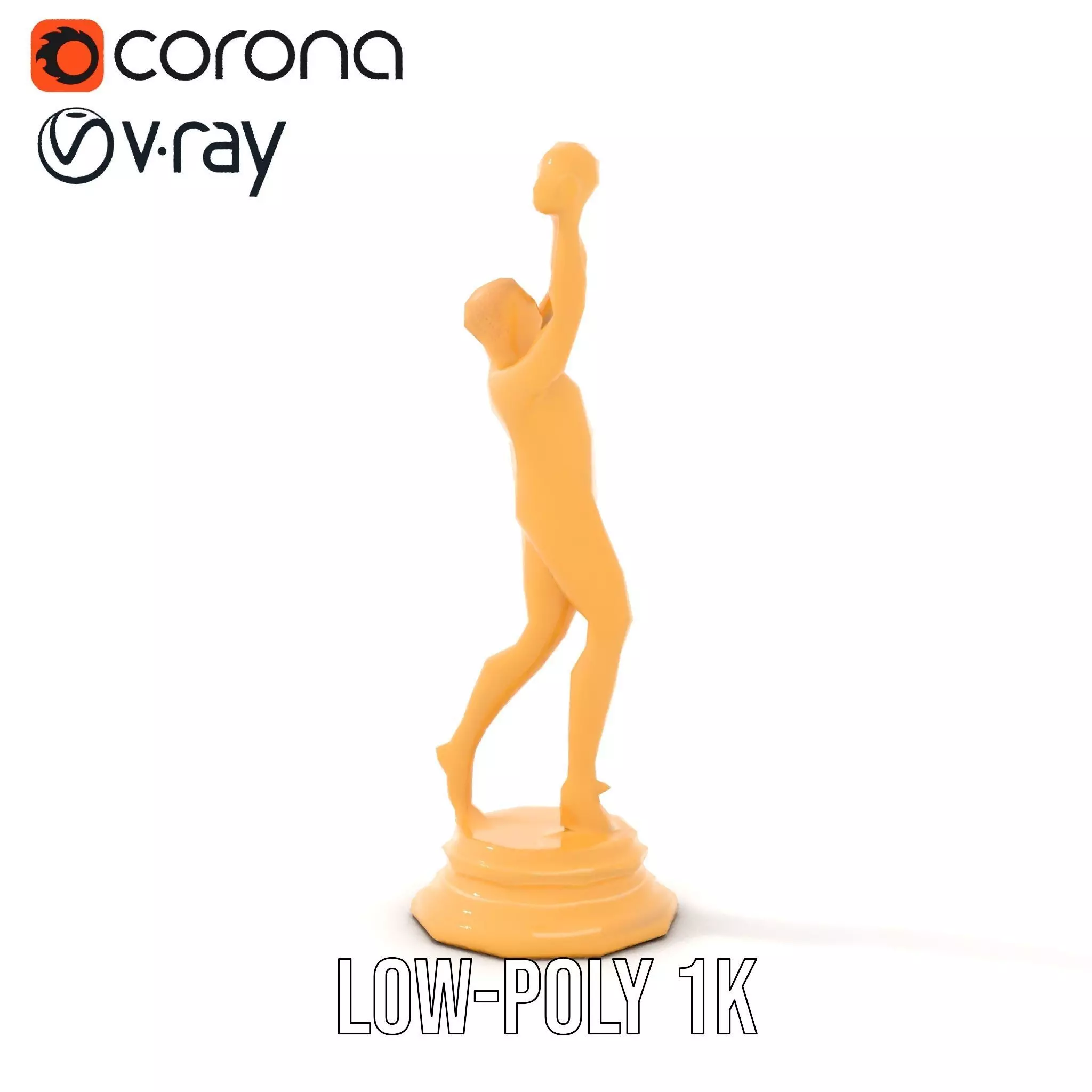 Basketball Player Trophy Model Pack Low-poly 3D model_20