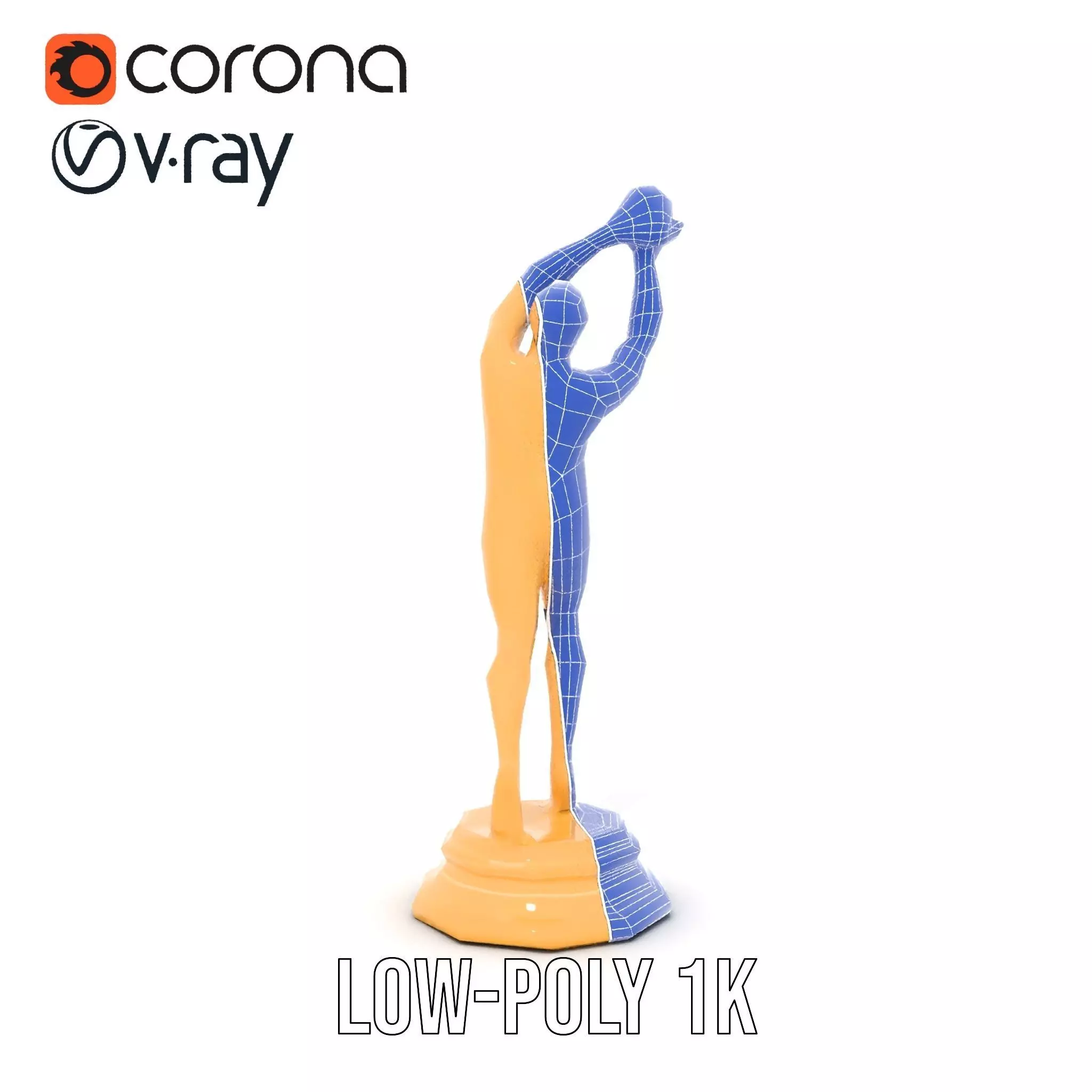 Basketball Player Trophy Model Pack Low-poly 3D model_26