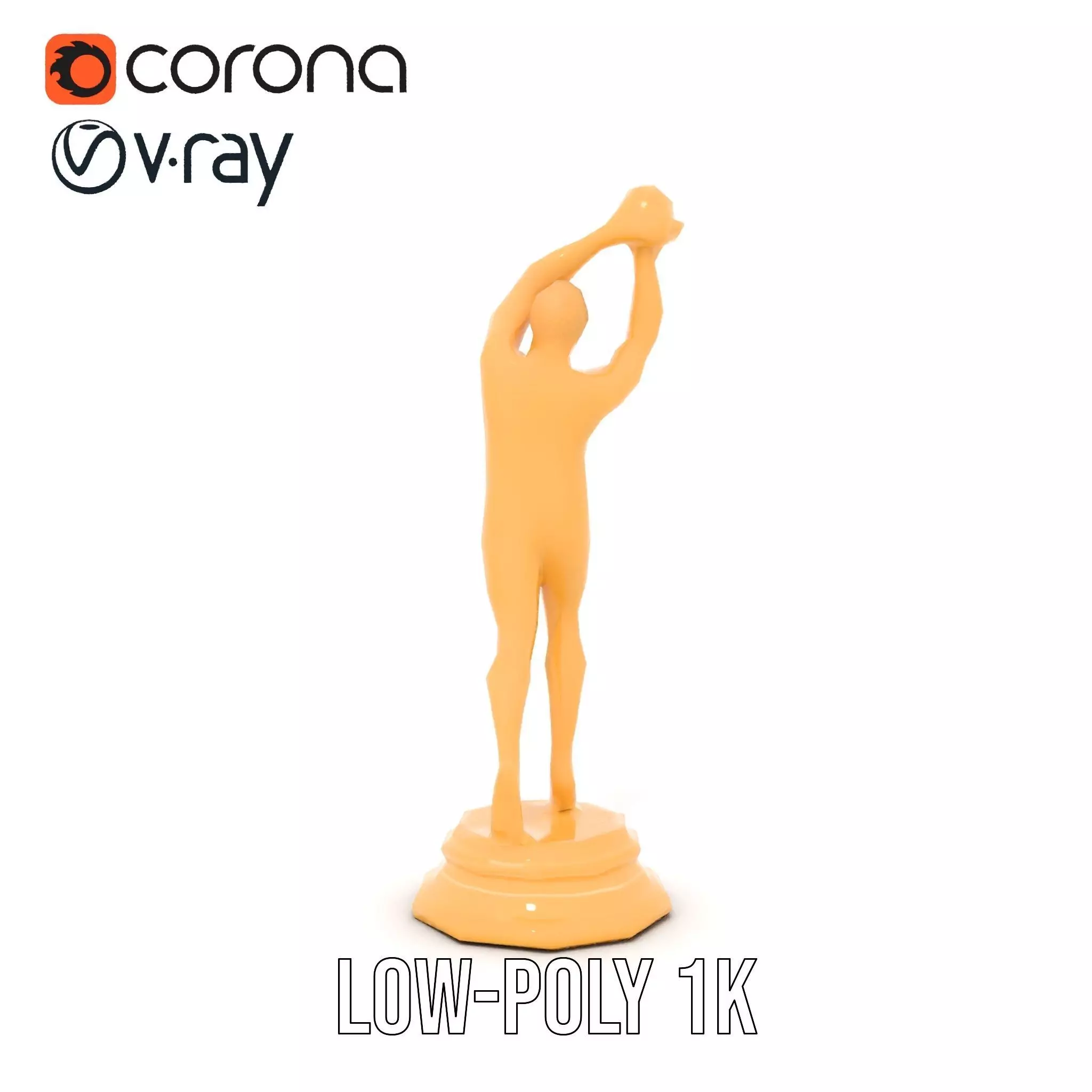 Basketball Player Trophy Model Pack Low-poly 3D model_23