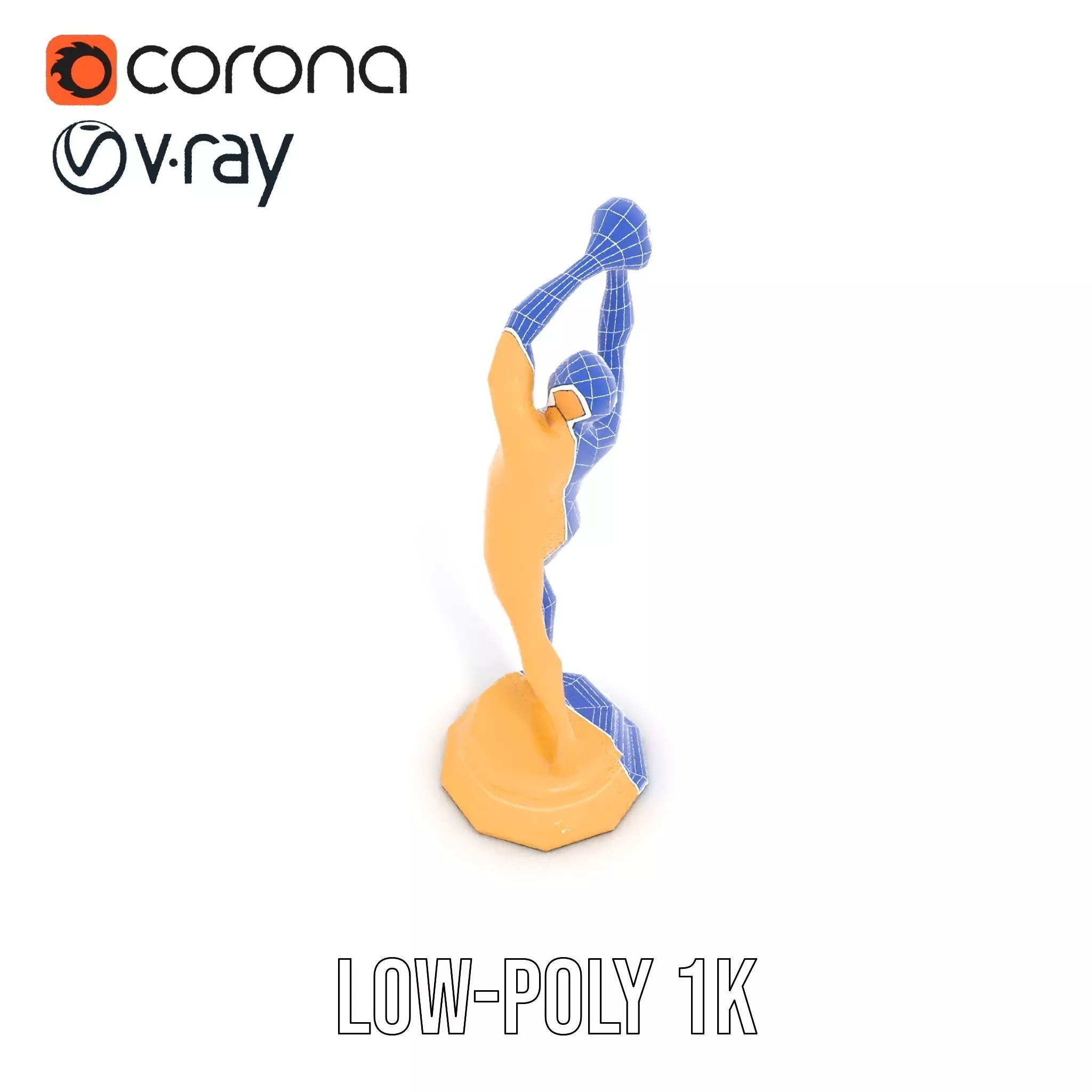 Basketball Player Trophy Model Pack Low-poly 3D model_18