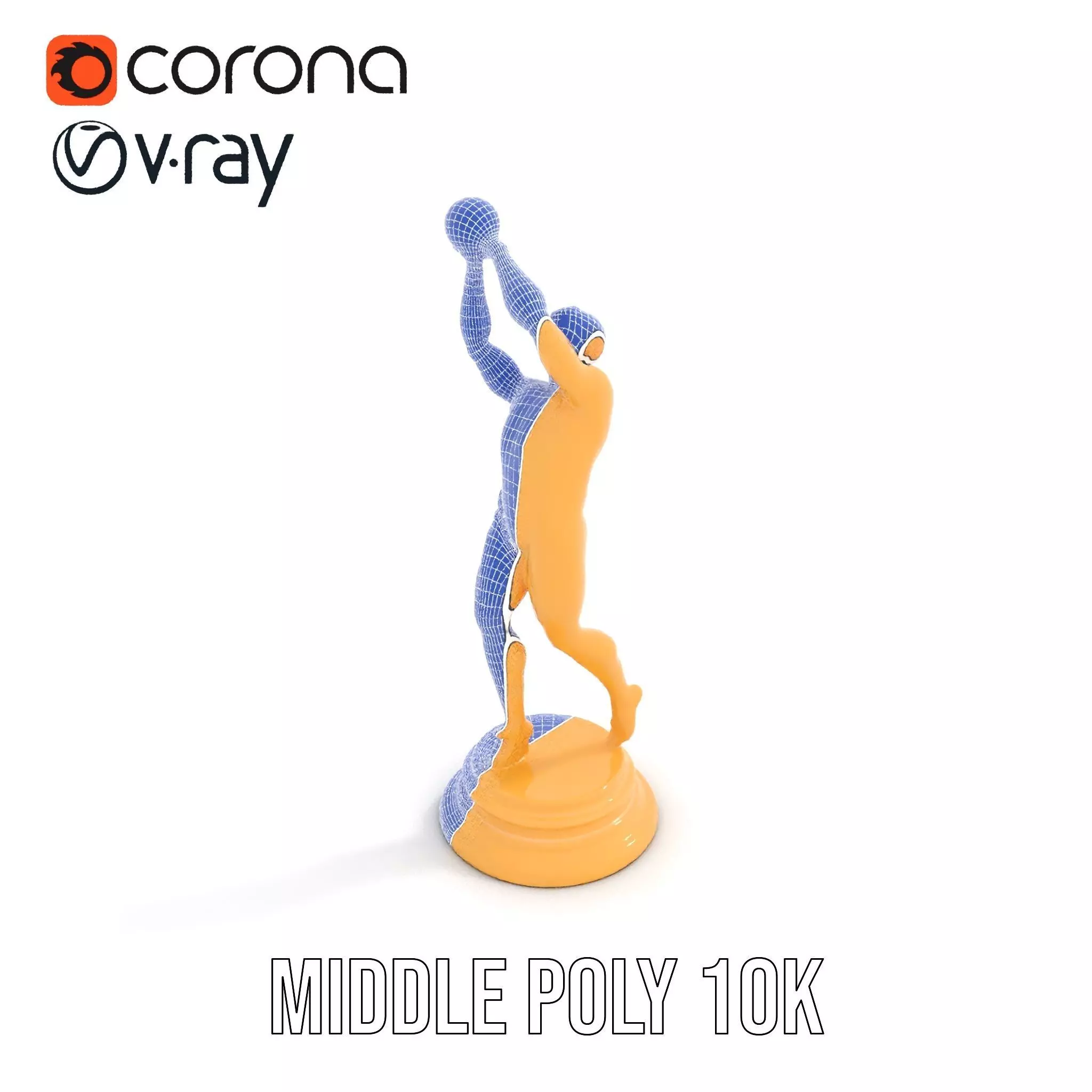 Basketball Player Trophy Model Pack Low-poly 3D model_17
