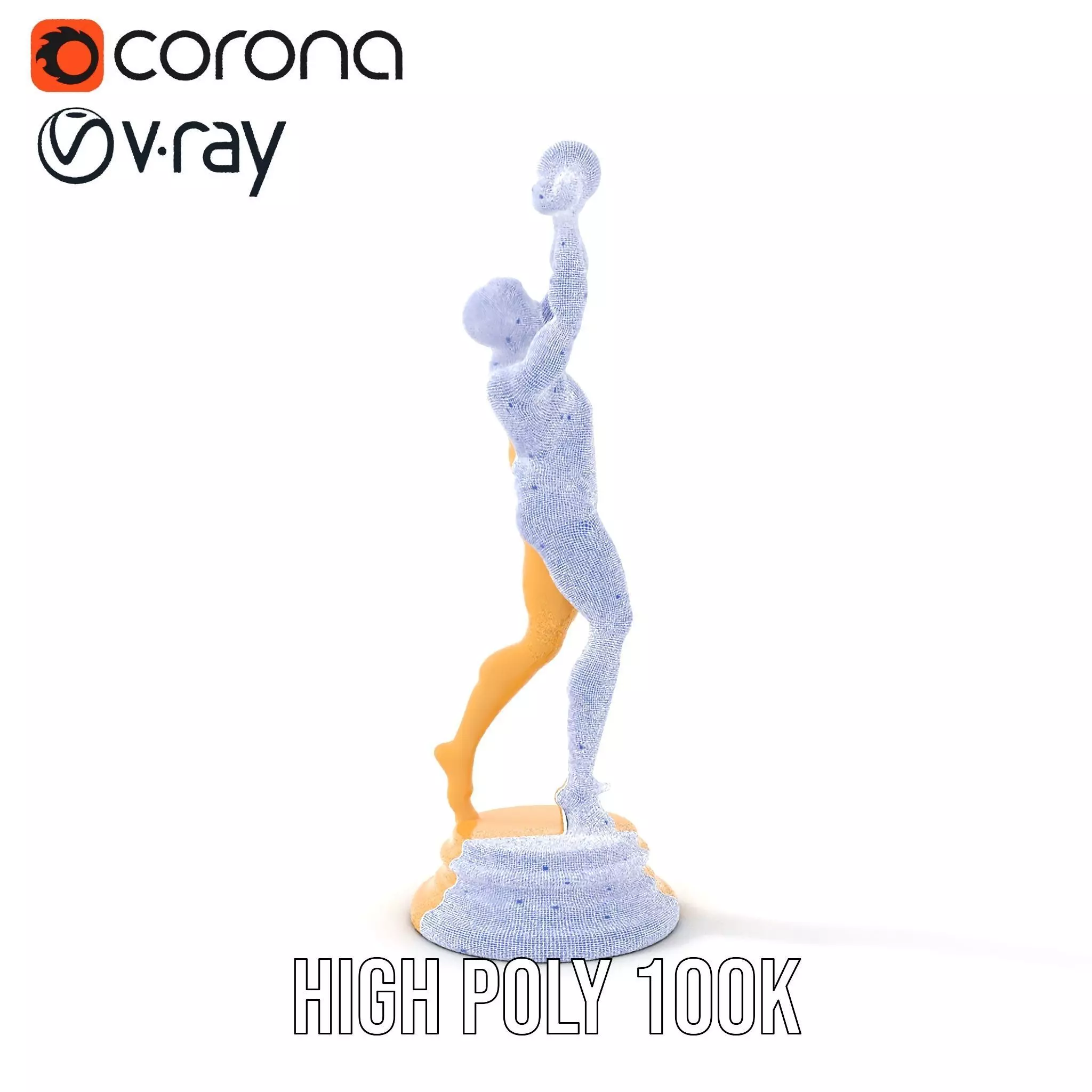 Basketball Player Trophy Model Pack Low-poly 3D model_33