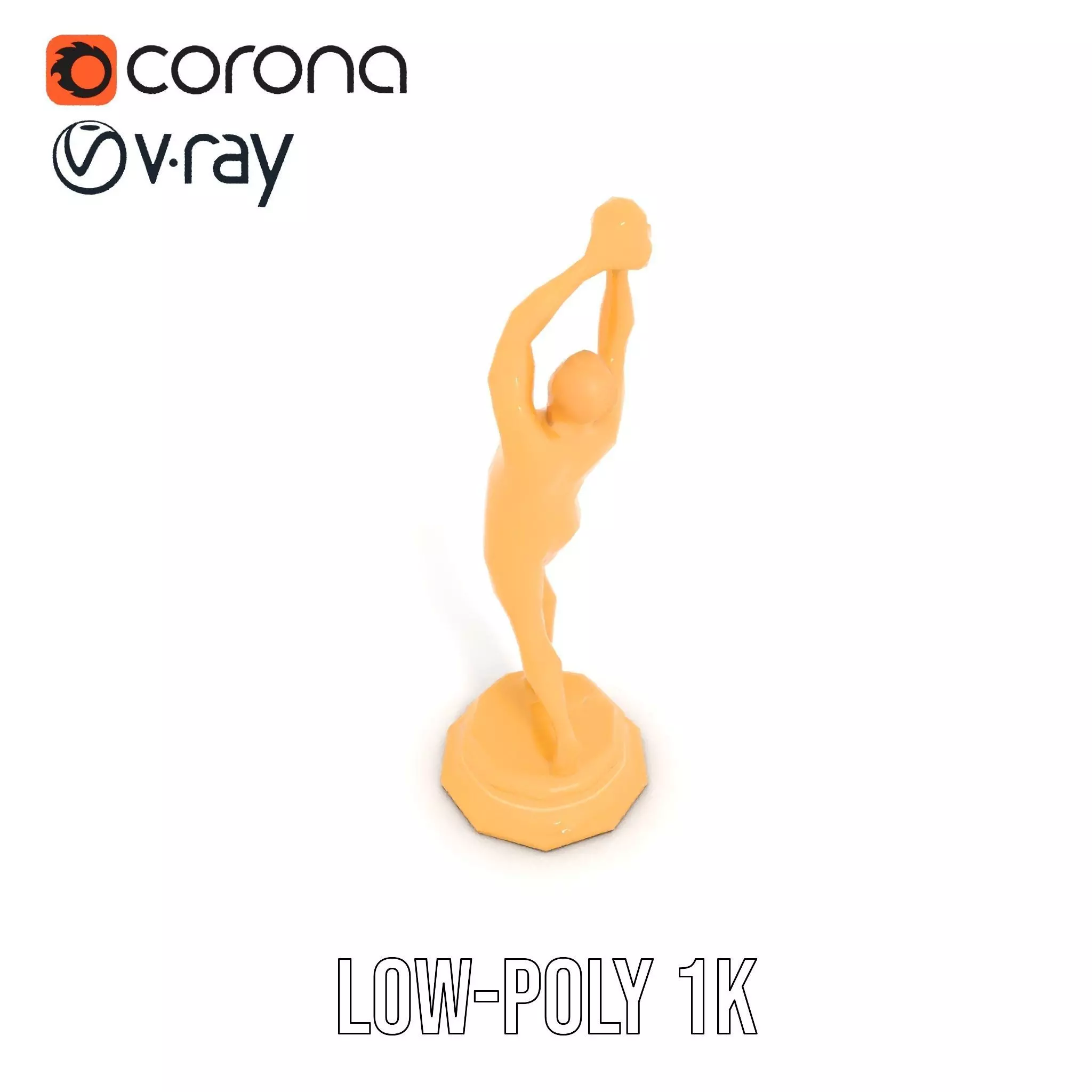 Basketball Player Trophy Model Pack Low-poly 3D model_10