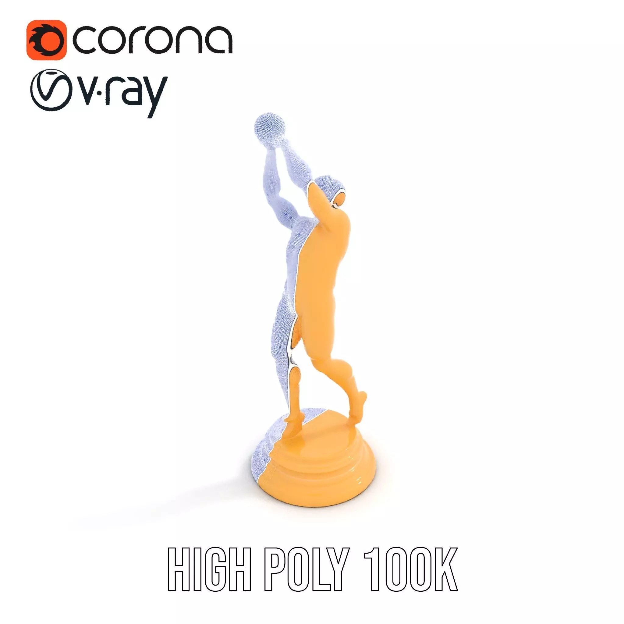 Basketball Player Trophy Model Pack Low-poly 3D model_30