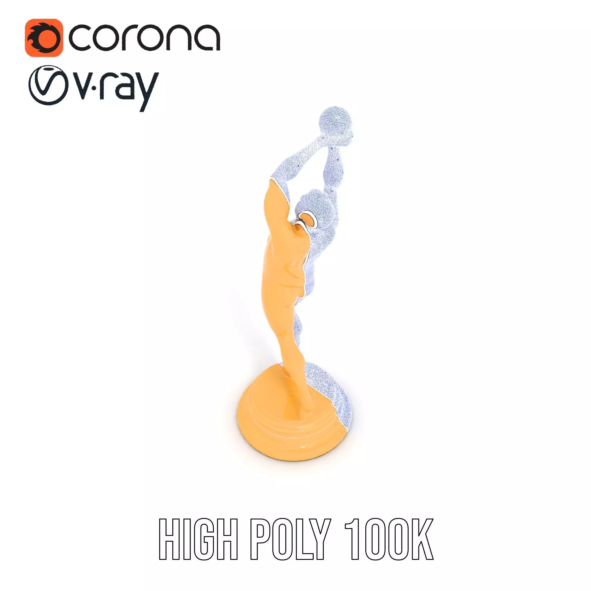 Basketball Player Trophy Model Pack Low-poly 3D model_34