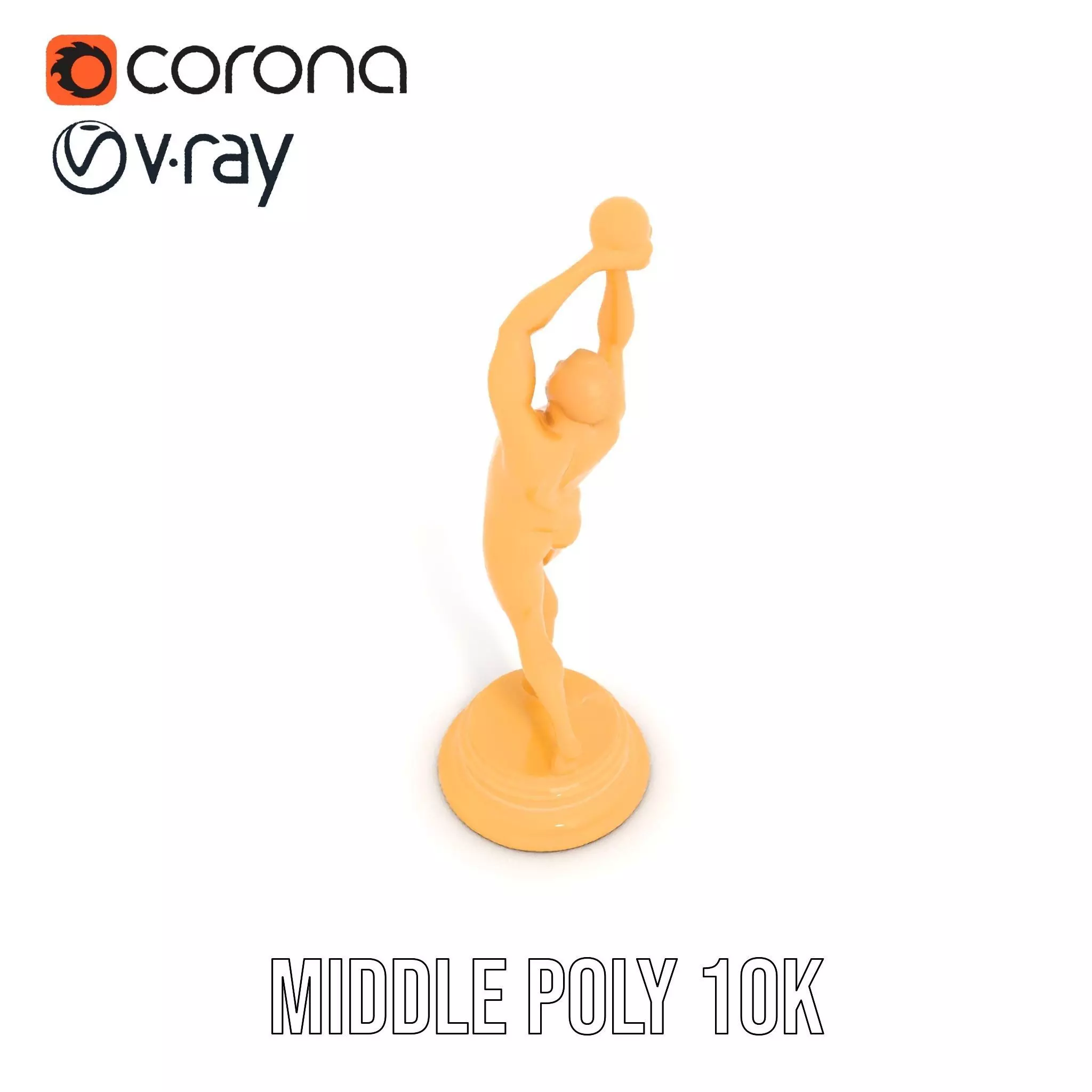Basketball Player Trophy Model Pack Low-poly 3D model_14