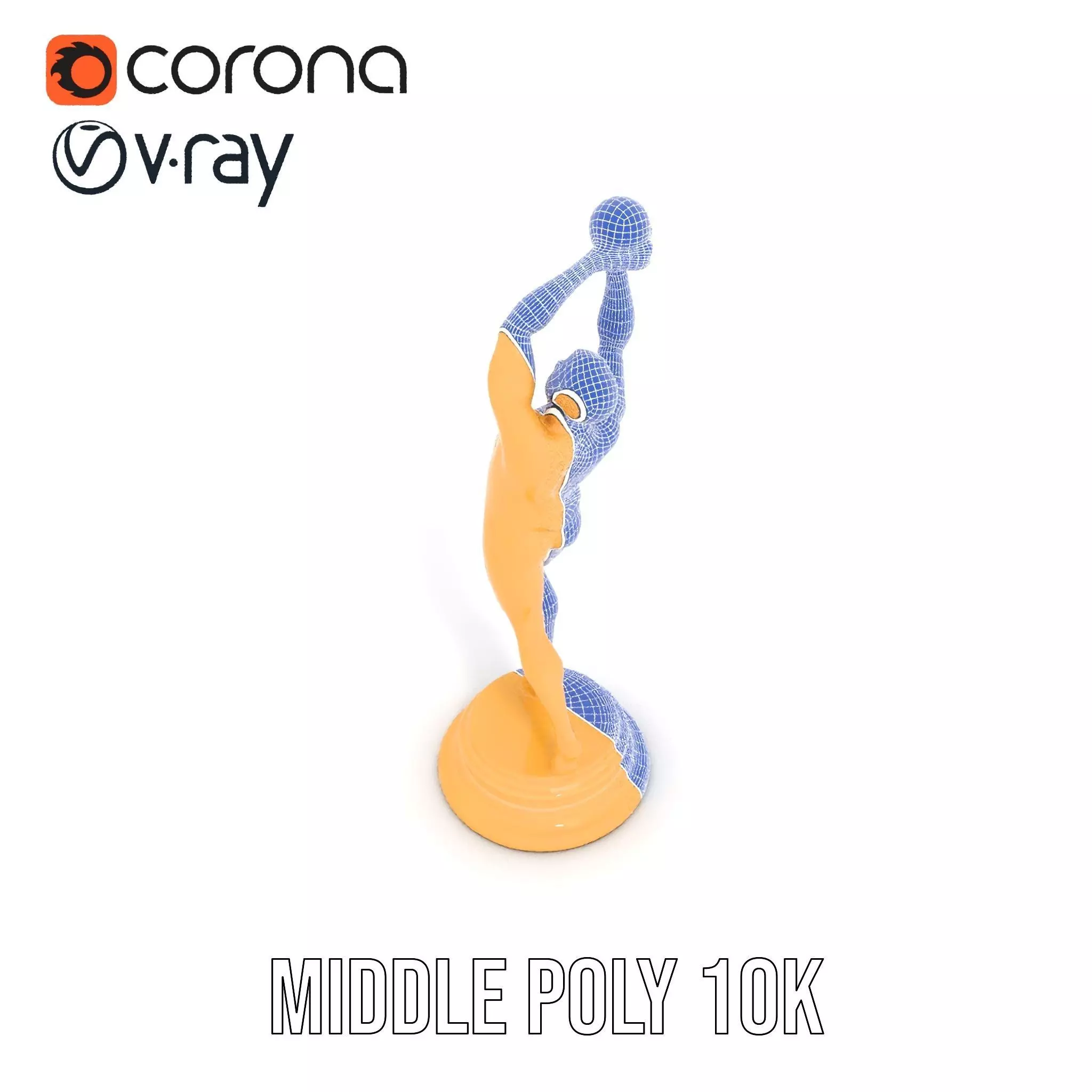 Basketball Player Trophy Model Pack Low-poly 3D model_28