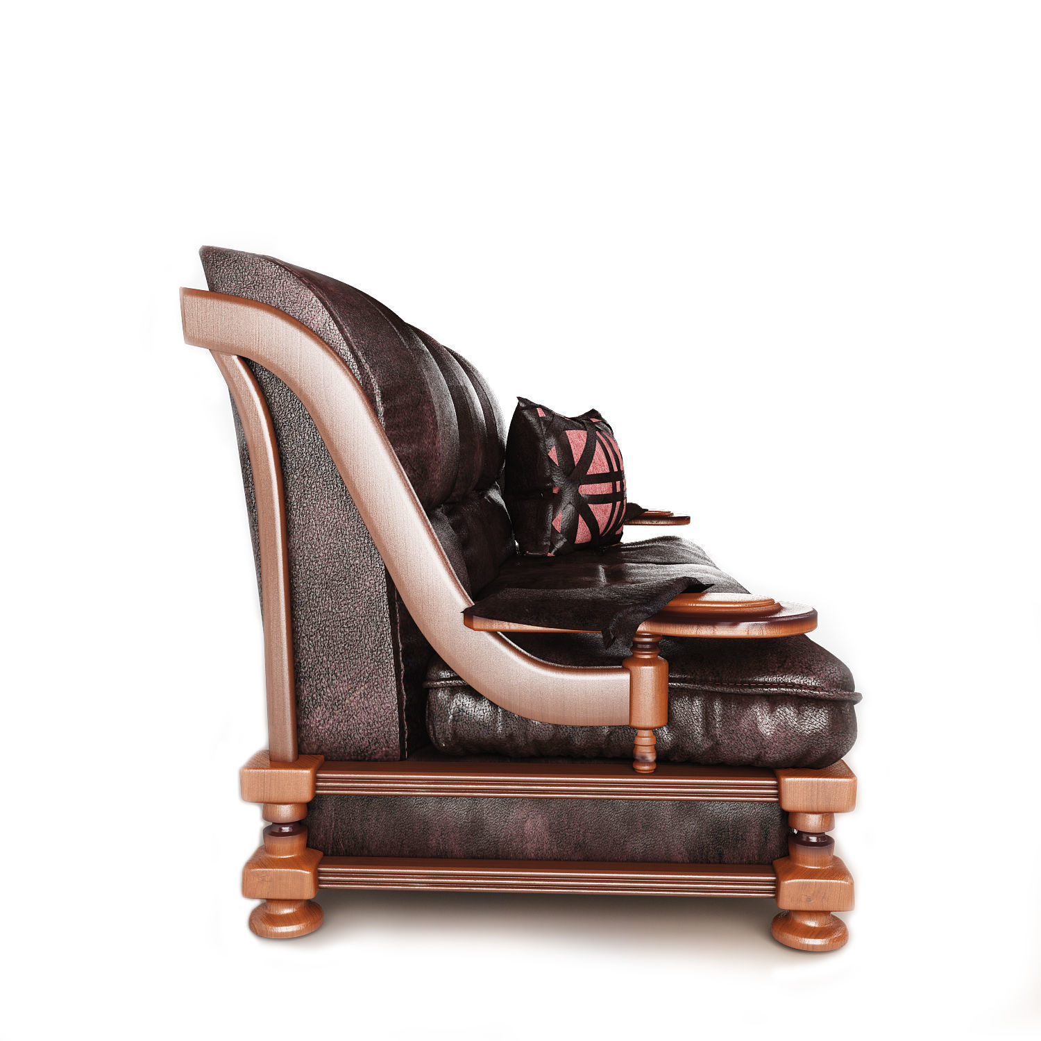 Leather sofa the president 3D model_1
