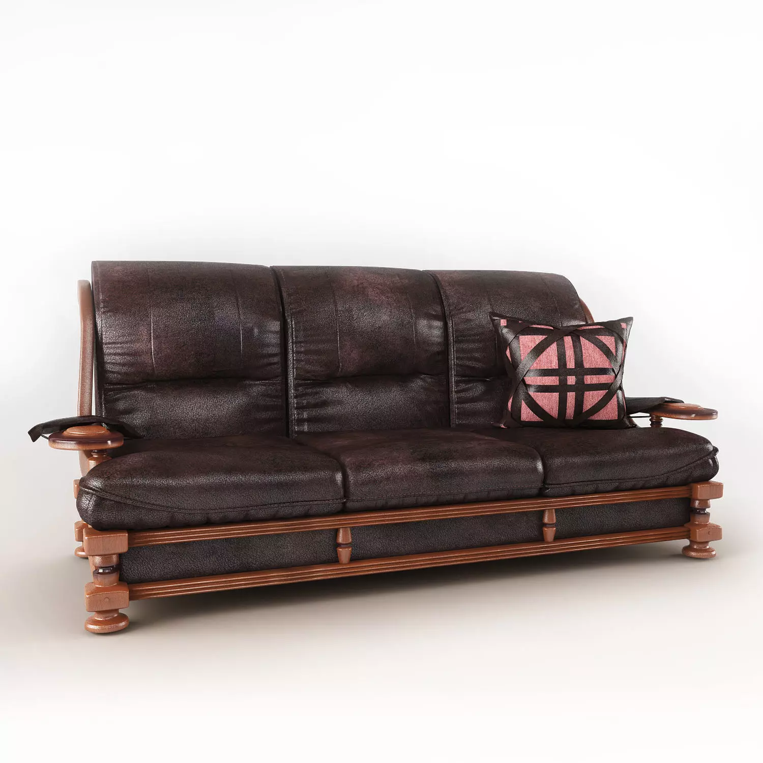 Leather sofa the president 3D model_0