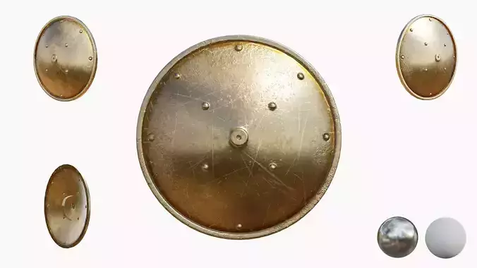 Shield 1 - Gold  Low-poly 3D model