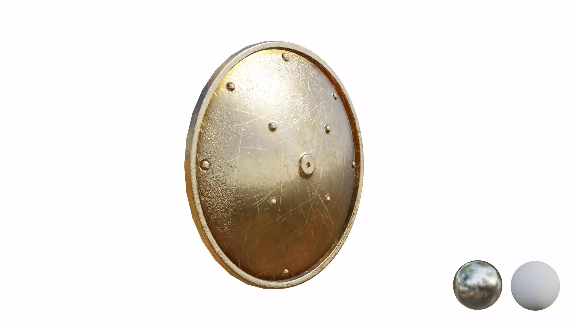 Shield 1 - Gold  Low-poly 3D model_6