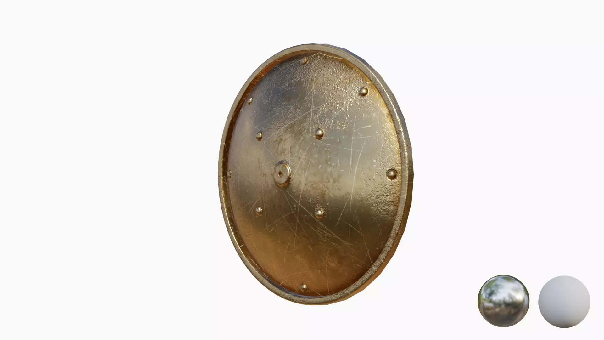 Shield 1 - Gold  Low-poly 3D model_2