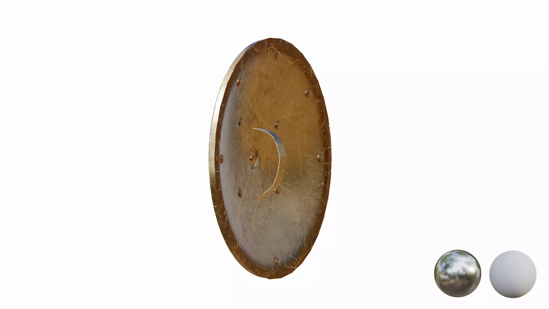 Shield 1 - Gold  Low-poly 3D model_3