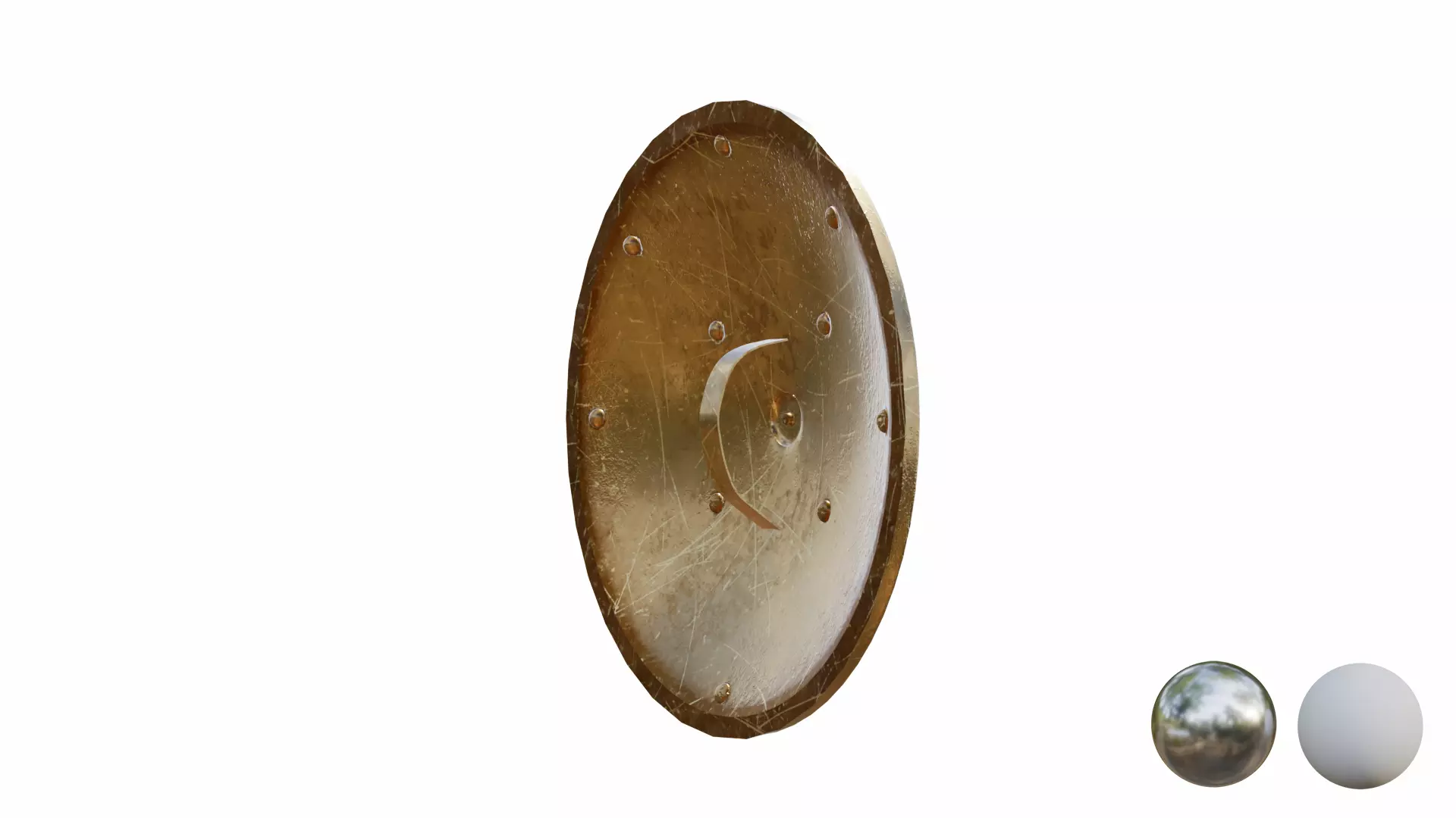 Shield 1 - Gold  Low-poly 3D model_5