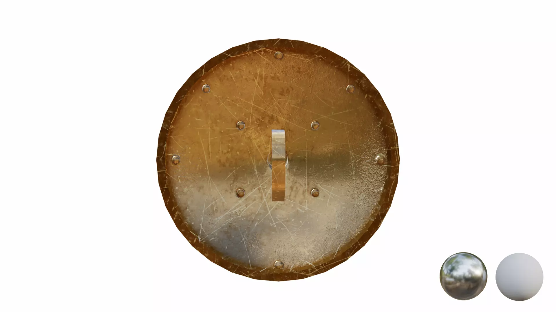 Shield 1 - Gold  Low-poly 3D model_4