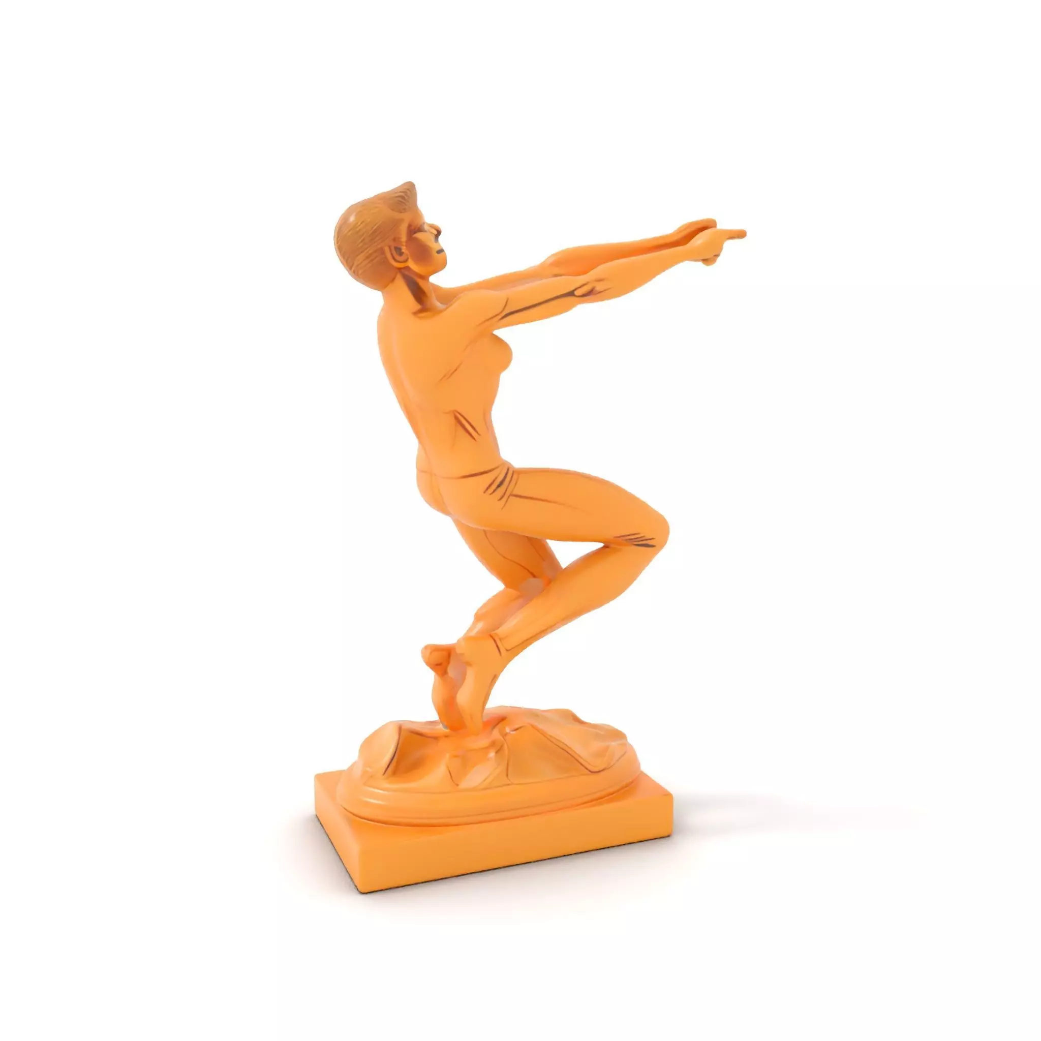 Sculptural Figurine Model Pack with Golden Finish Low-poly 3D model_0