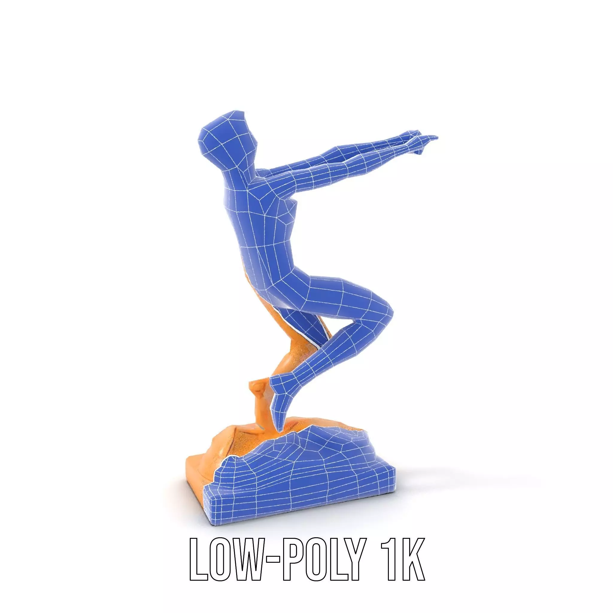 Sculptural Figurine Model Pack with Golden Finish Low-poly 3D model_26