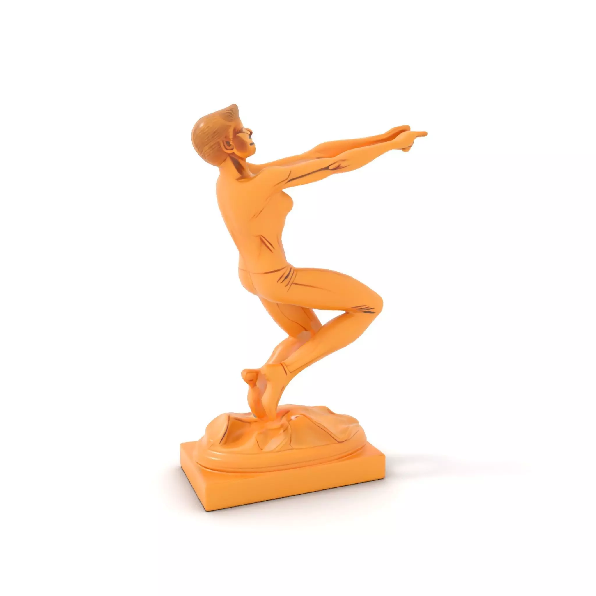 Sculptural Figurine Model Pack with Golden Finish Low-poly 3D model_7