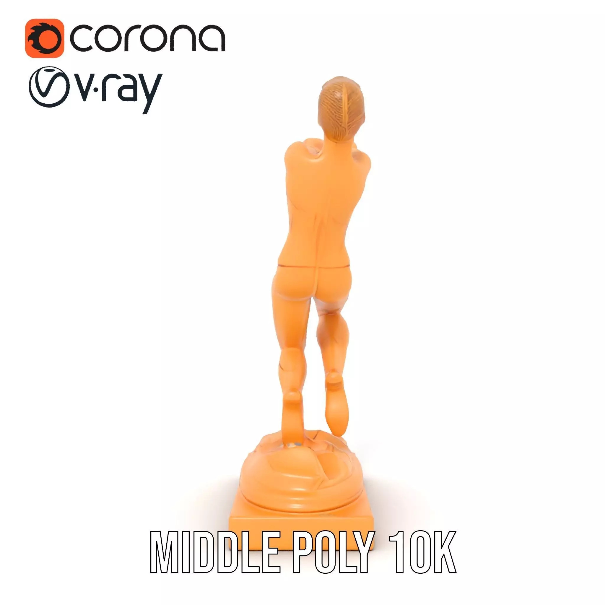 Sculptural Figurine Model Pack with Golden Finish Low-poly 3D model_25