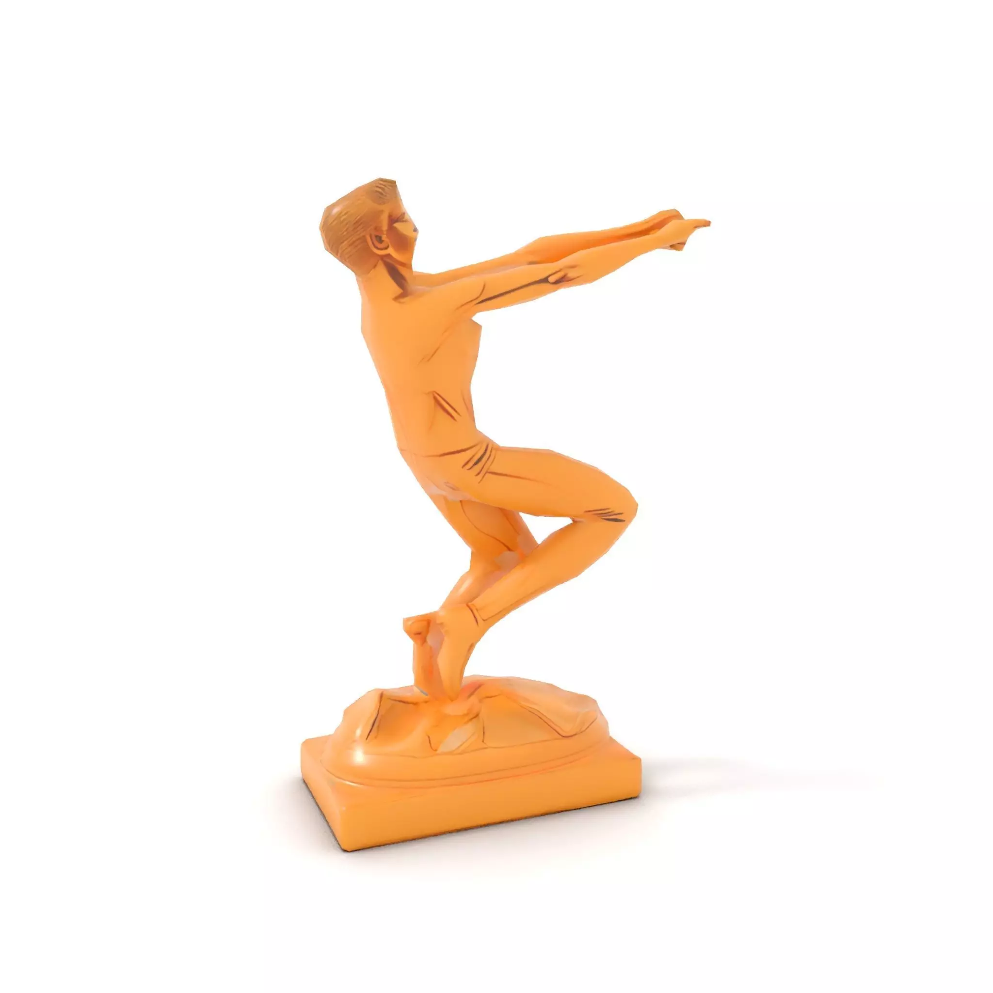 Sculptural Figurine Model Pack with Golden Finish Low-poly 3D model_8