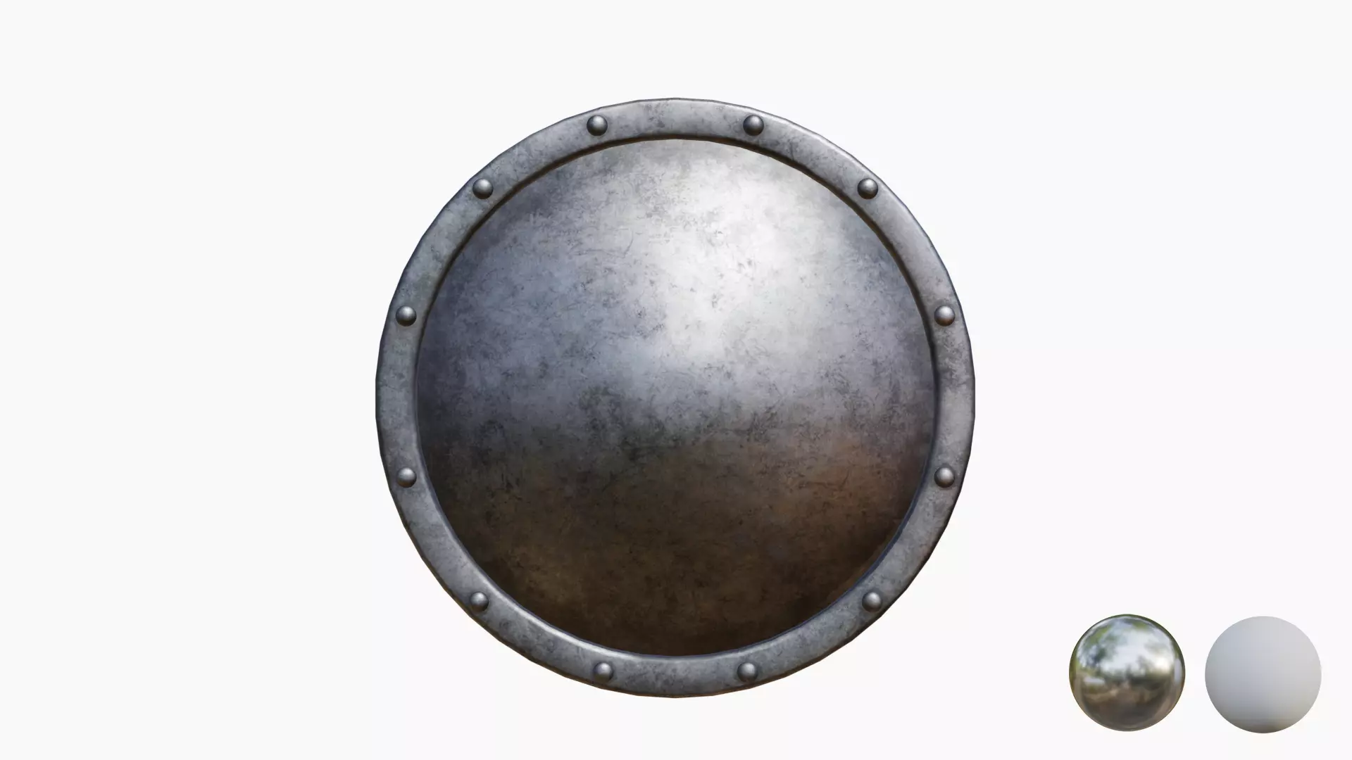 Round Metal Shield   Low-poly 3D model_1