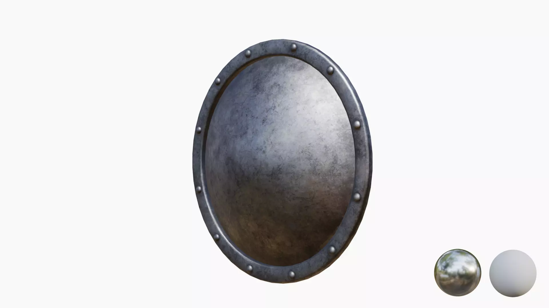 Round Metal Shield   Low-poly 3D model_2