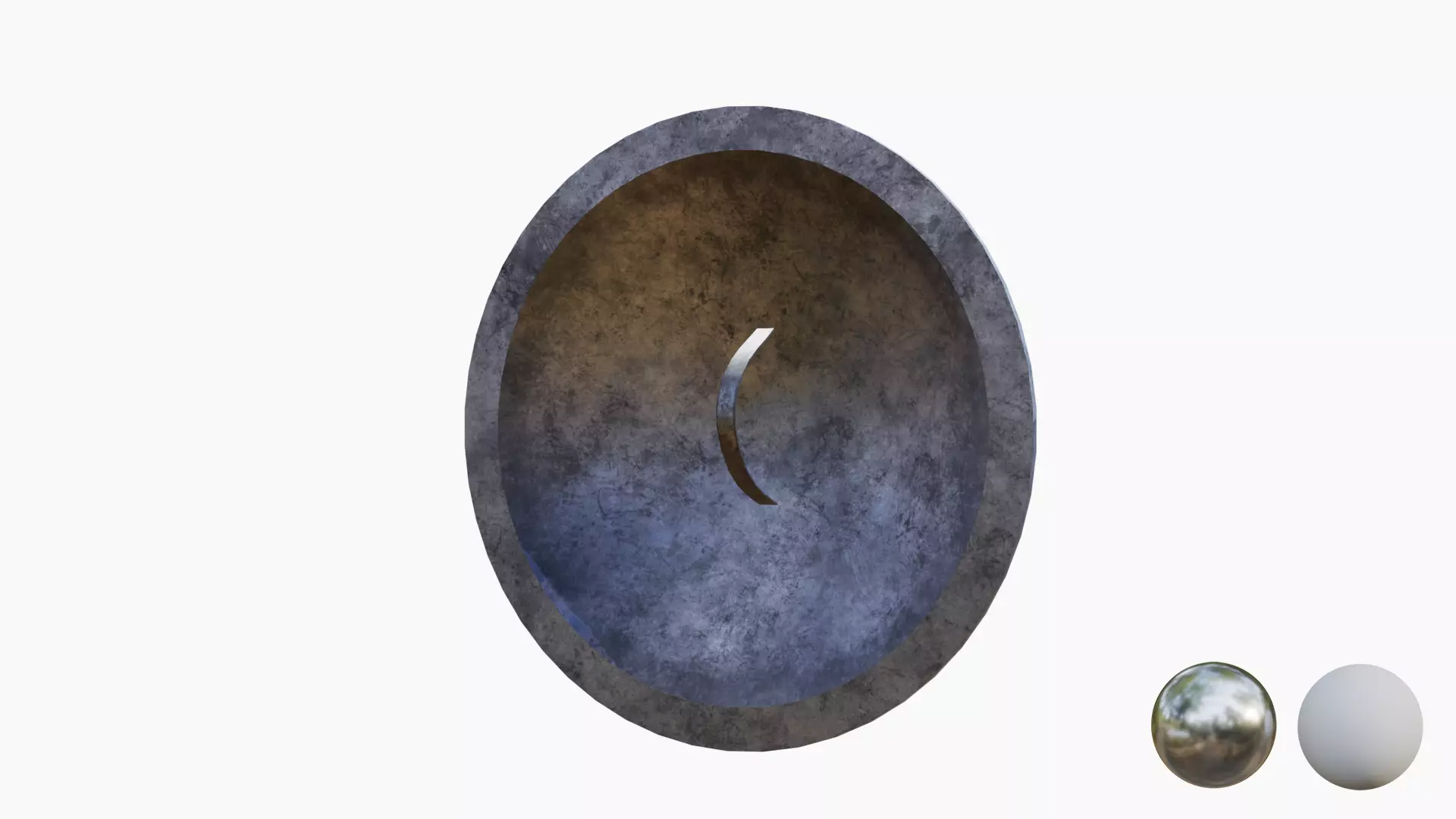Round Metal Shield   Low-poly 3D model_4
