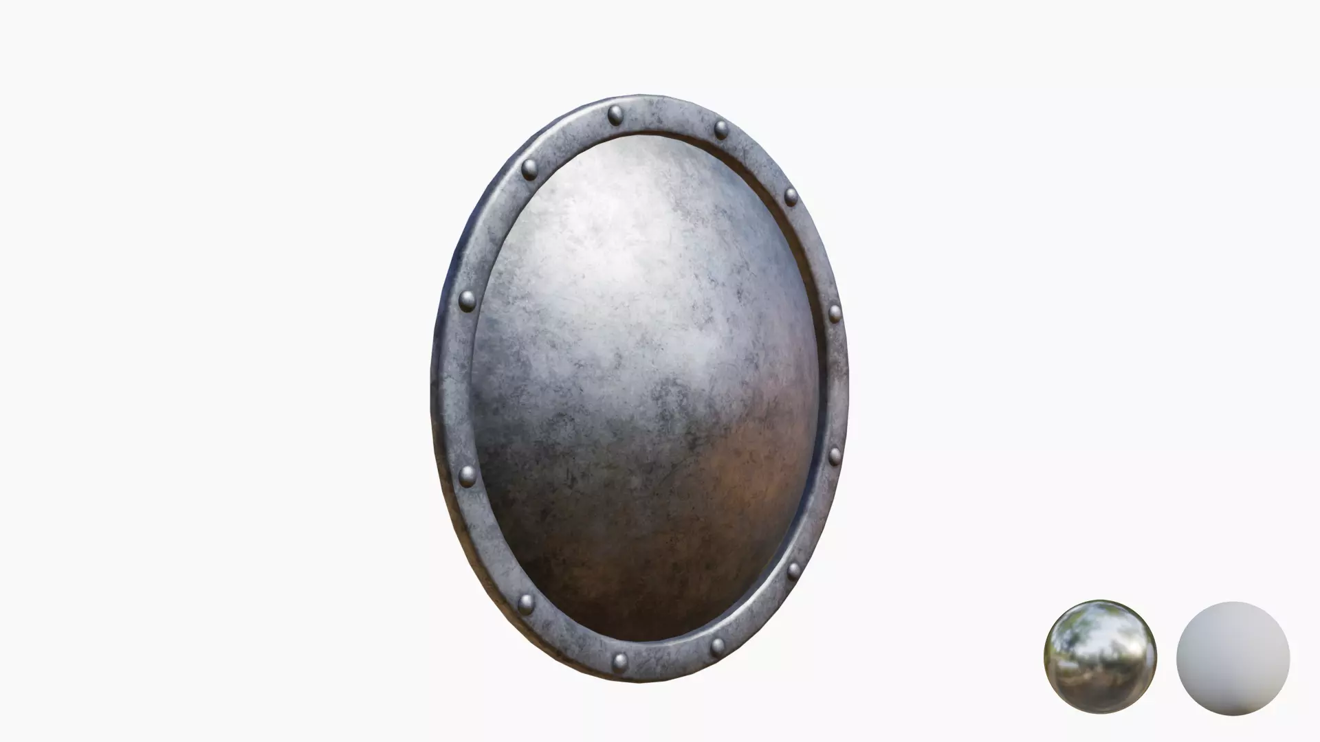 Round Metal Shield   Low-poly 3D model_5