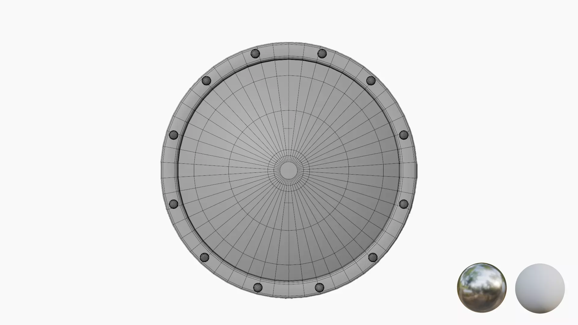 Round Metal Shield   Low-poly 3D model_6