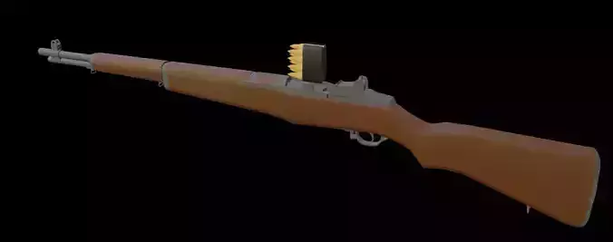 Low Poly M1 Garand Low-poly 3D model