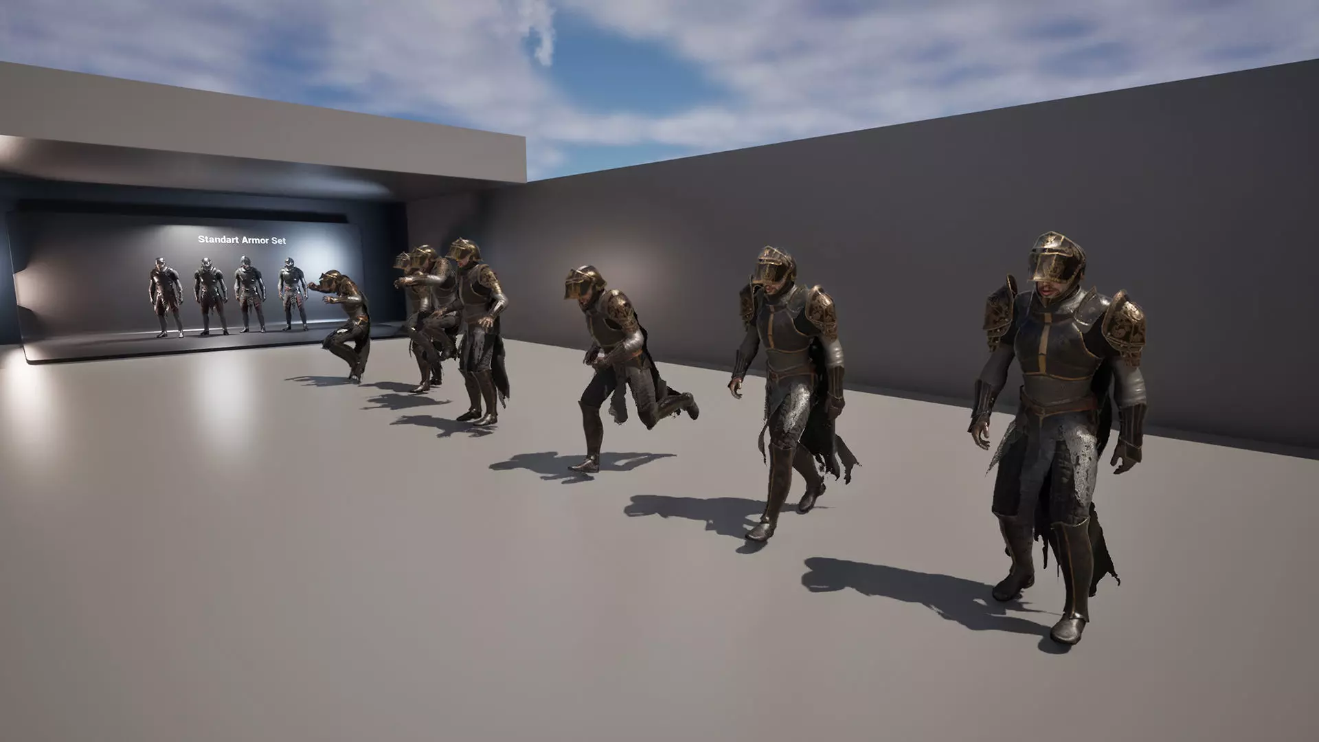 Medium Armored Warrior Knight V1 - Unreal Engine Project Low-poly 3D model_12