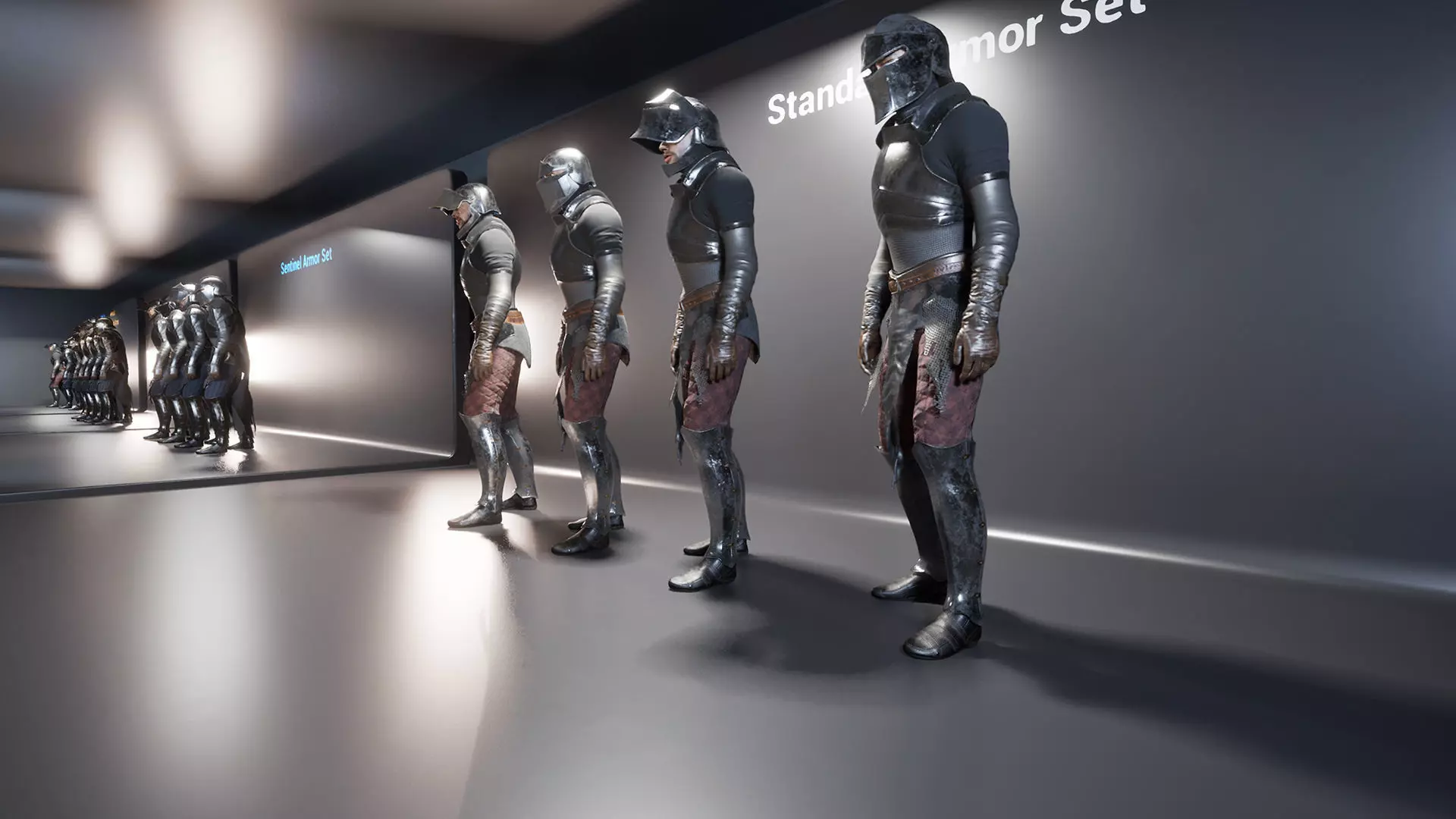 Medium Armored Warrior Knight V1 - Unreal Engine Project Low-poly 3D model_9