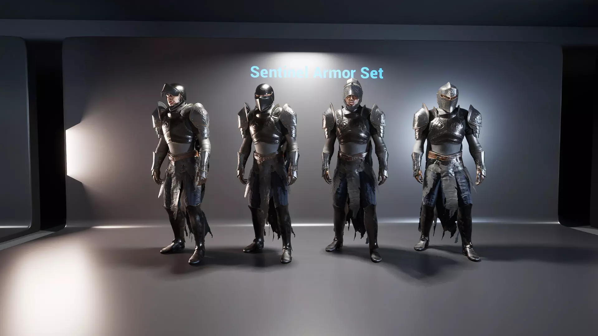 Medium Armored Warrior Knight V1 - Unreal Engine Project Low-poly 3D model_10