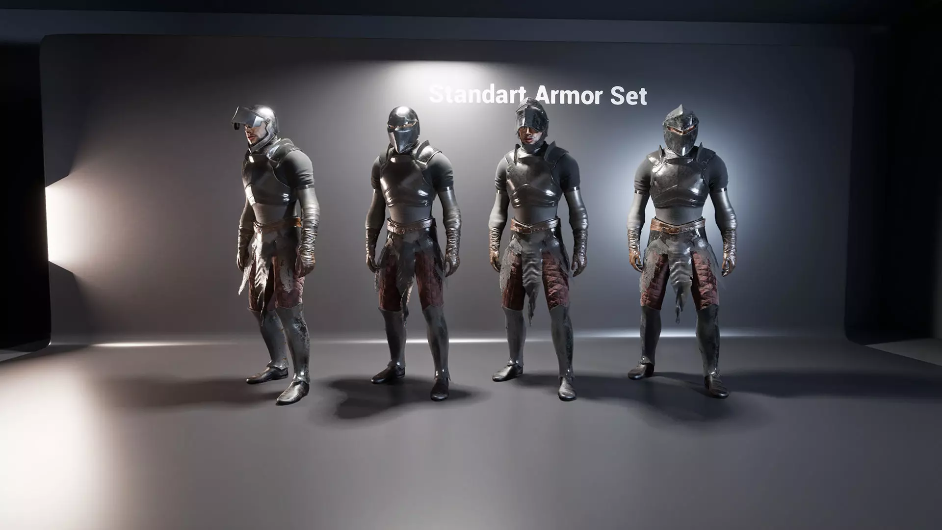 Medium Armored Warrior Knight V1 - Unreal Engine Project Low-poly 3D model_11