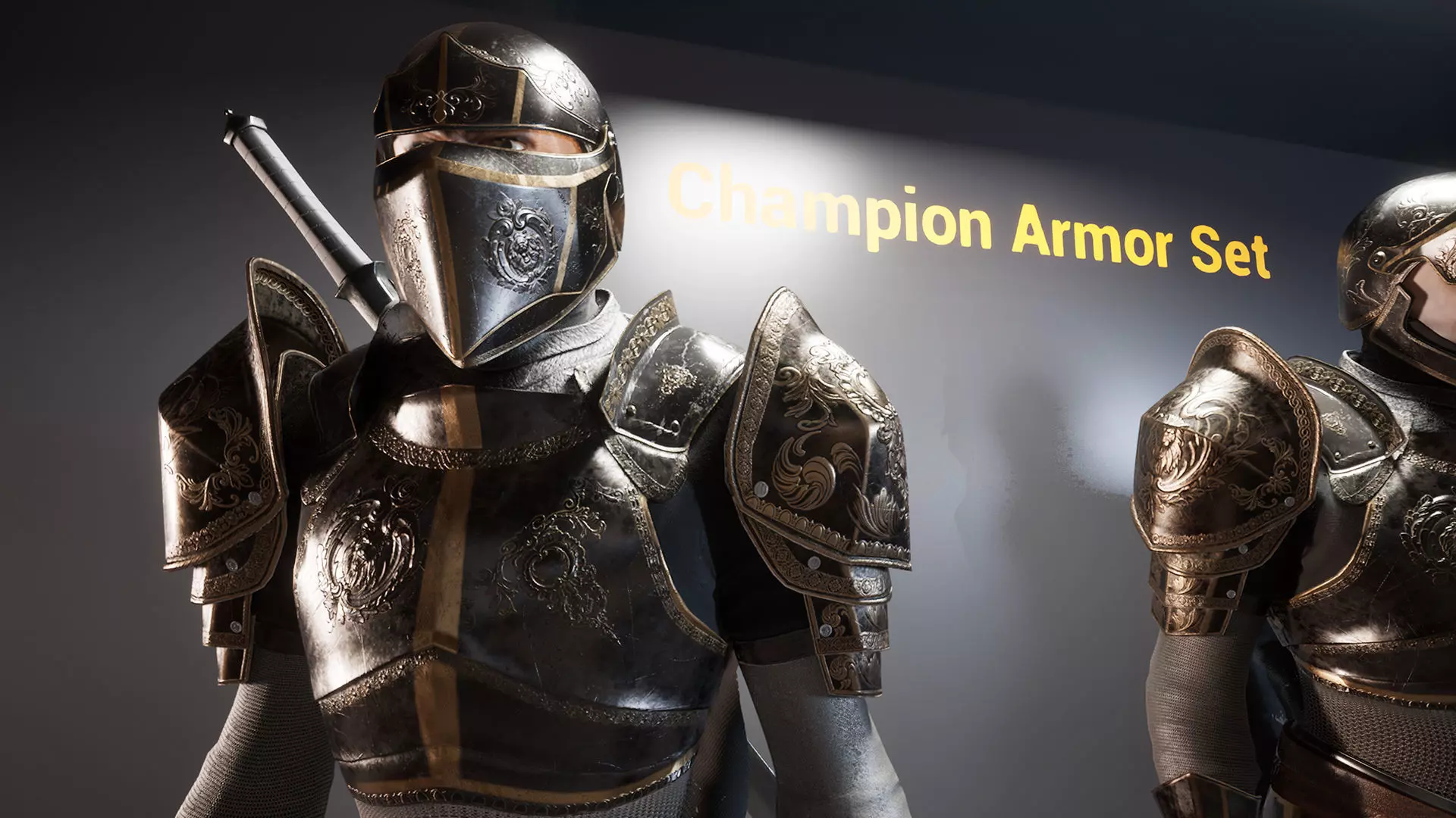 Medium Armored Warrior Knight V1 - Unreal Engine Project Low-poly 3D model_15