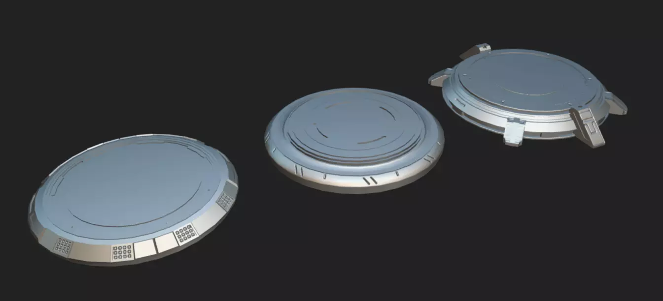 SciFi Podiums Low-poly 3D model_10