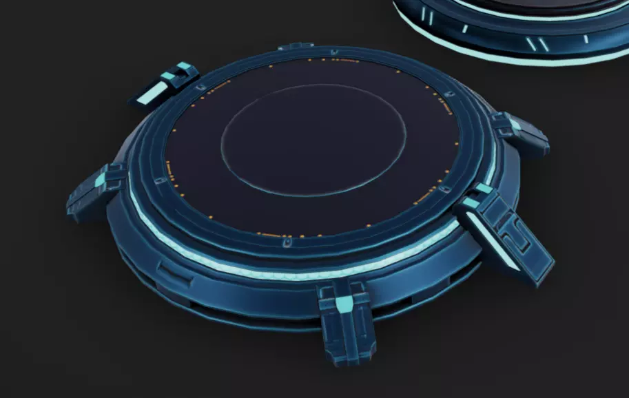 SciFi Podiums Low-poly 3D model_5