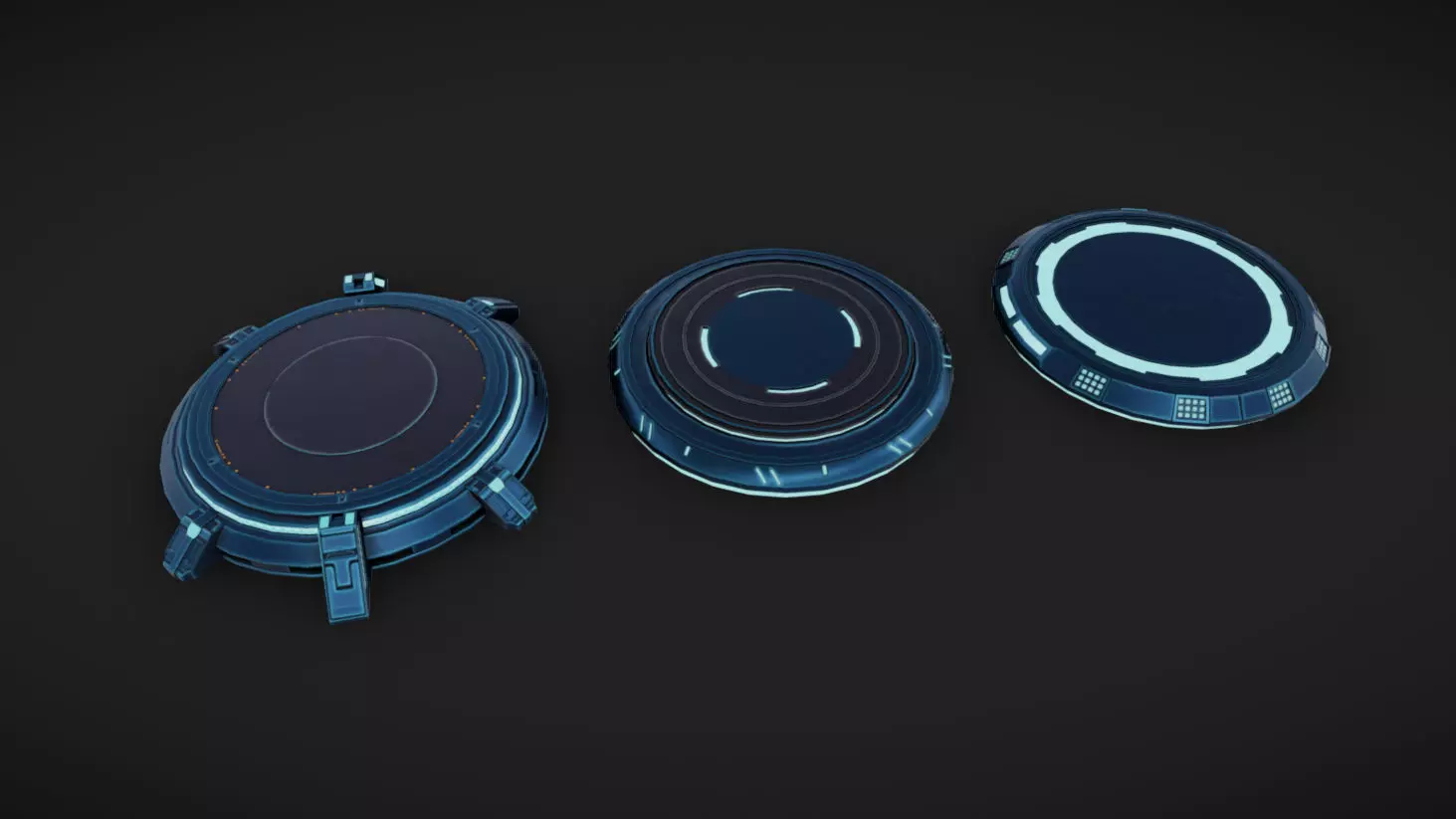 SciFi Podiums Low-poly 3D model_0