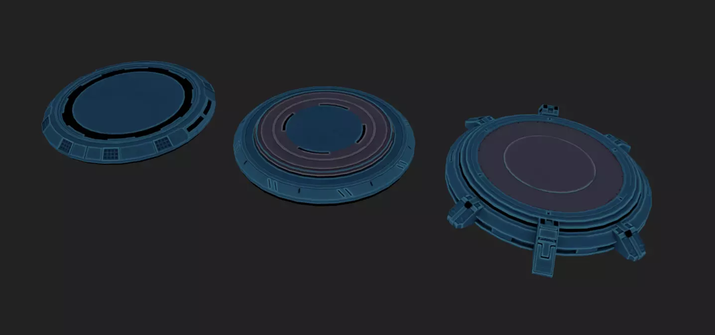 SciFi Podiums Low-poly 3D model_8