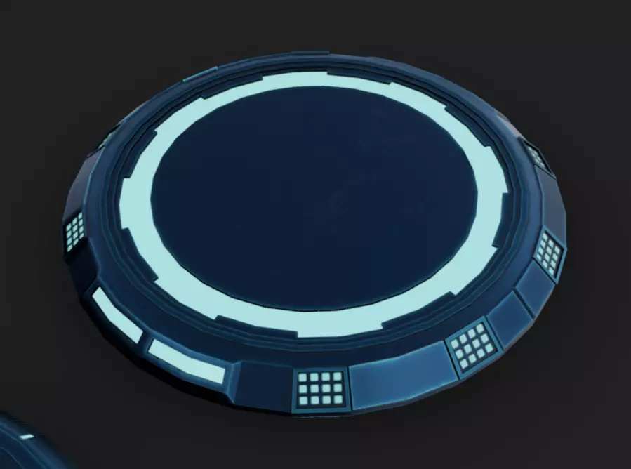 SciFi Podiums Low-poly 3D model_7