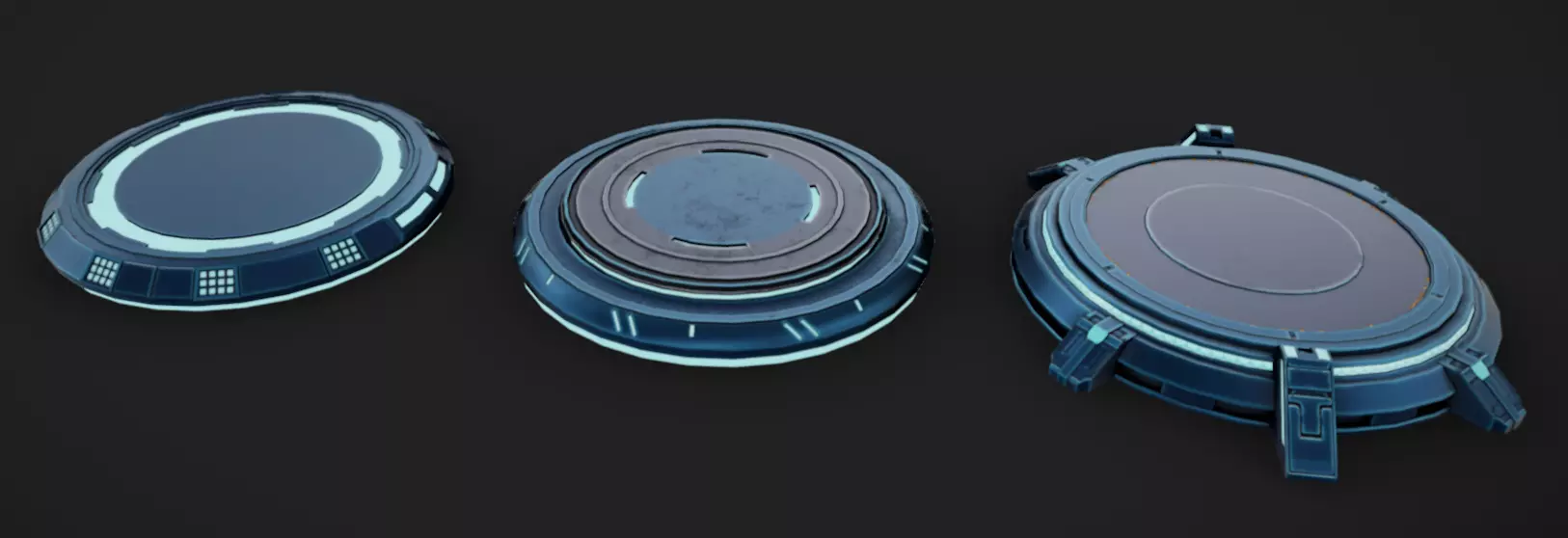 SciFi Podiums Low-poly 3D model_2