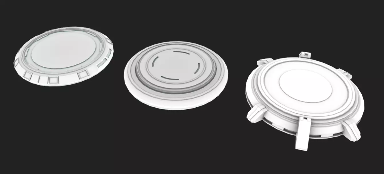 SciFi Podiums Low-poly 3D model_9