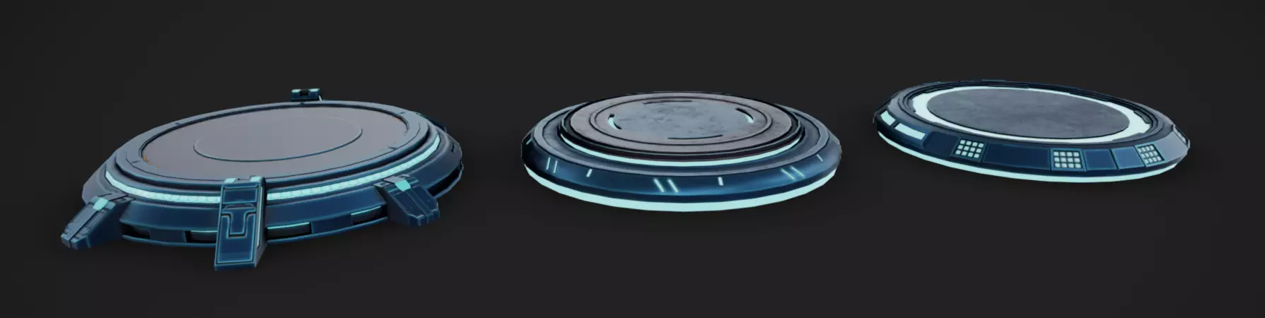 SciFi Podiums Low-poly 3D model_4