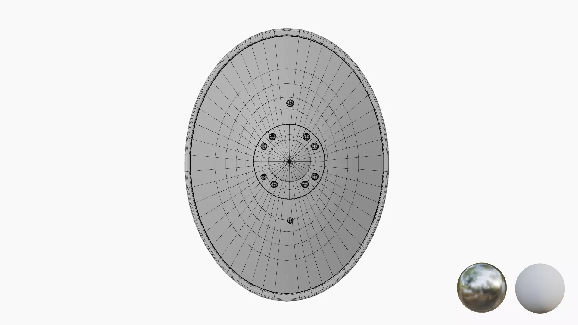 Medival Wooden Shield  Low-poly 3D model_6