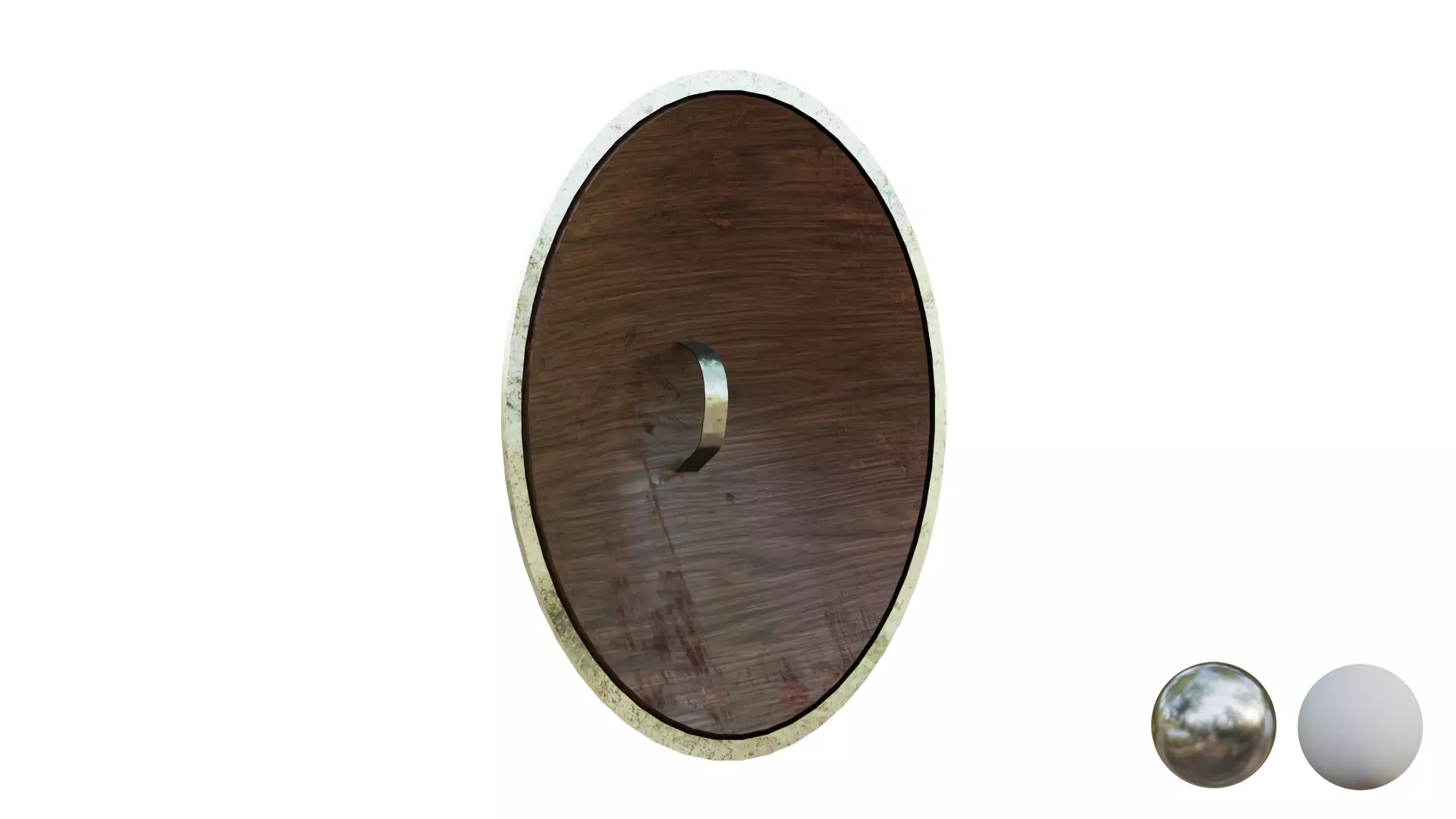 Medival Wooden Shield  Low-poly 3D model_3