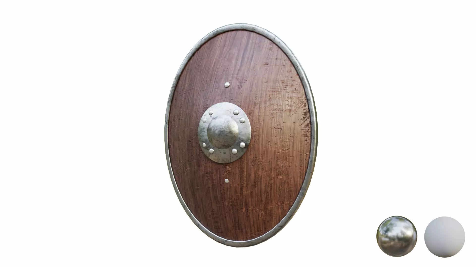 Medival Wooden Shield  Low-poly 3D model_2