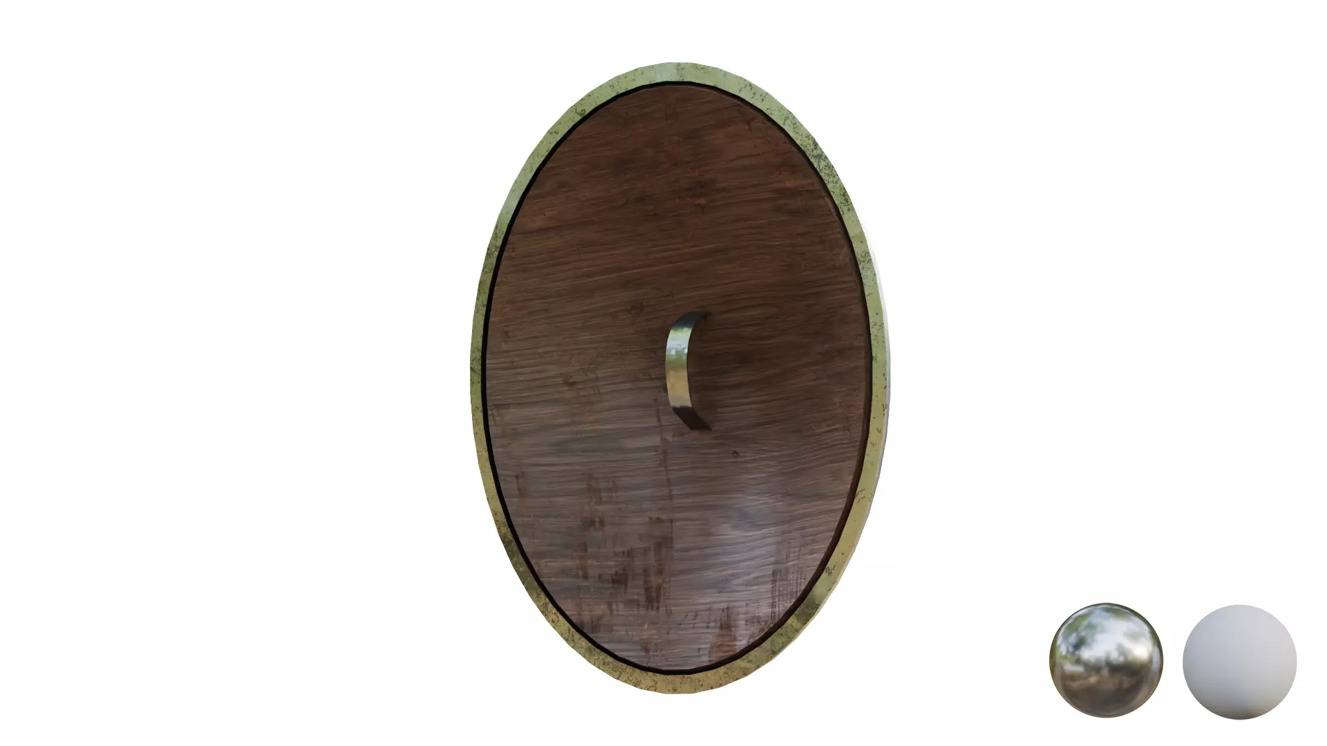 Medival Wooden Shield  Low-poly 3D model_4