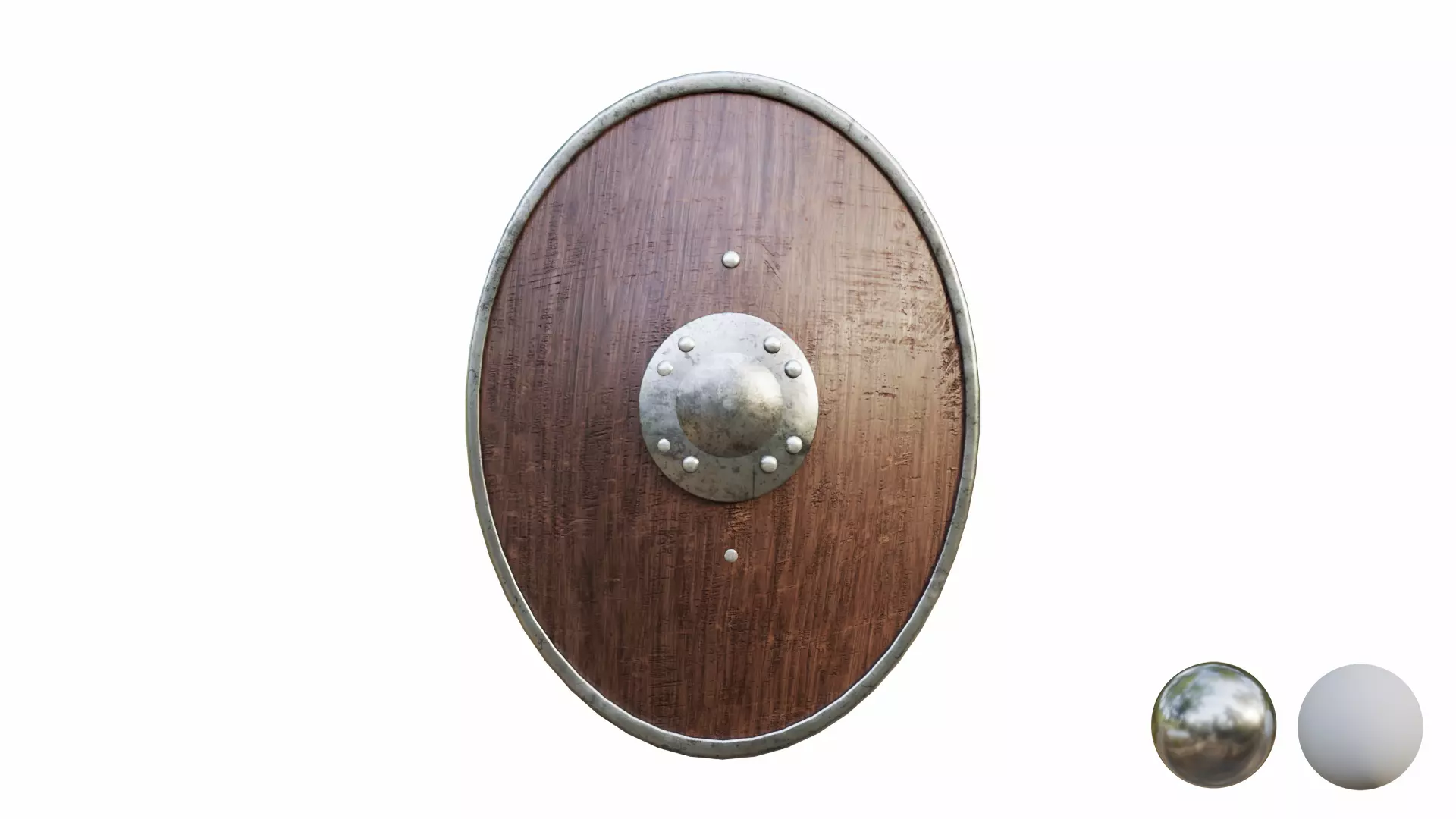 Medival Wooden Shield  Low-poly 3D model_1